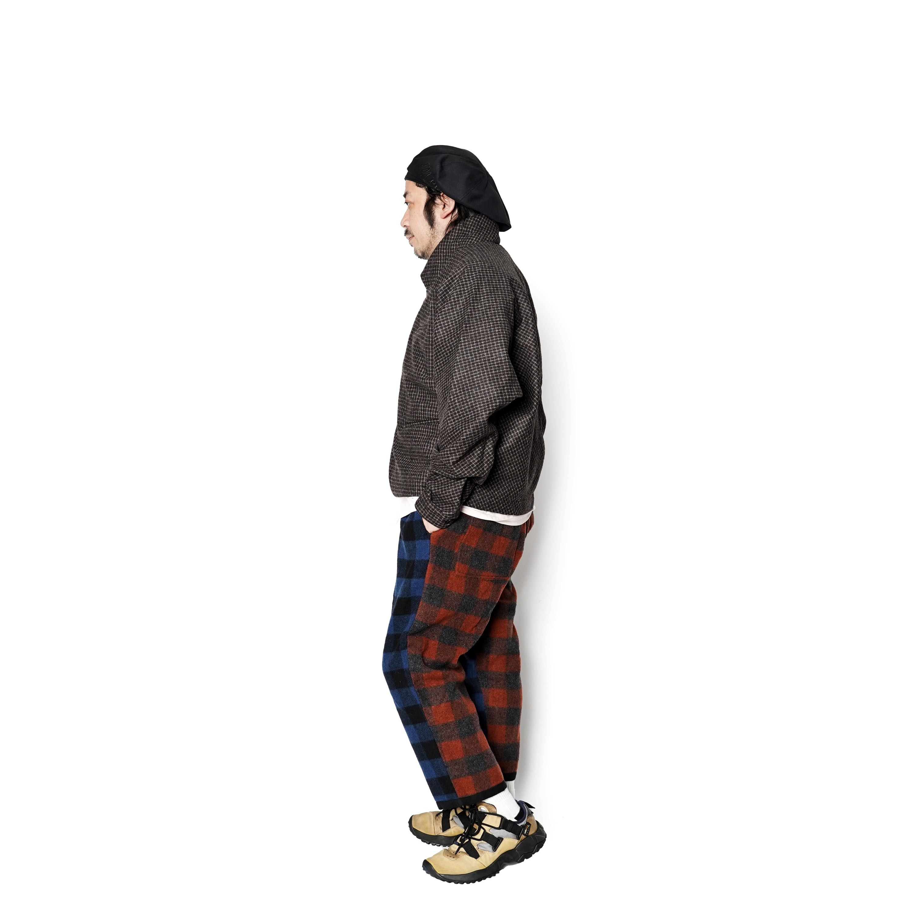 No:M28019 | Name:Dolman Blazer | Color:Wool Flannel Plaid Dk.Brown | Style: 【MONITALY】-MONITALY-ADDICTION FUKUOKA