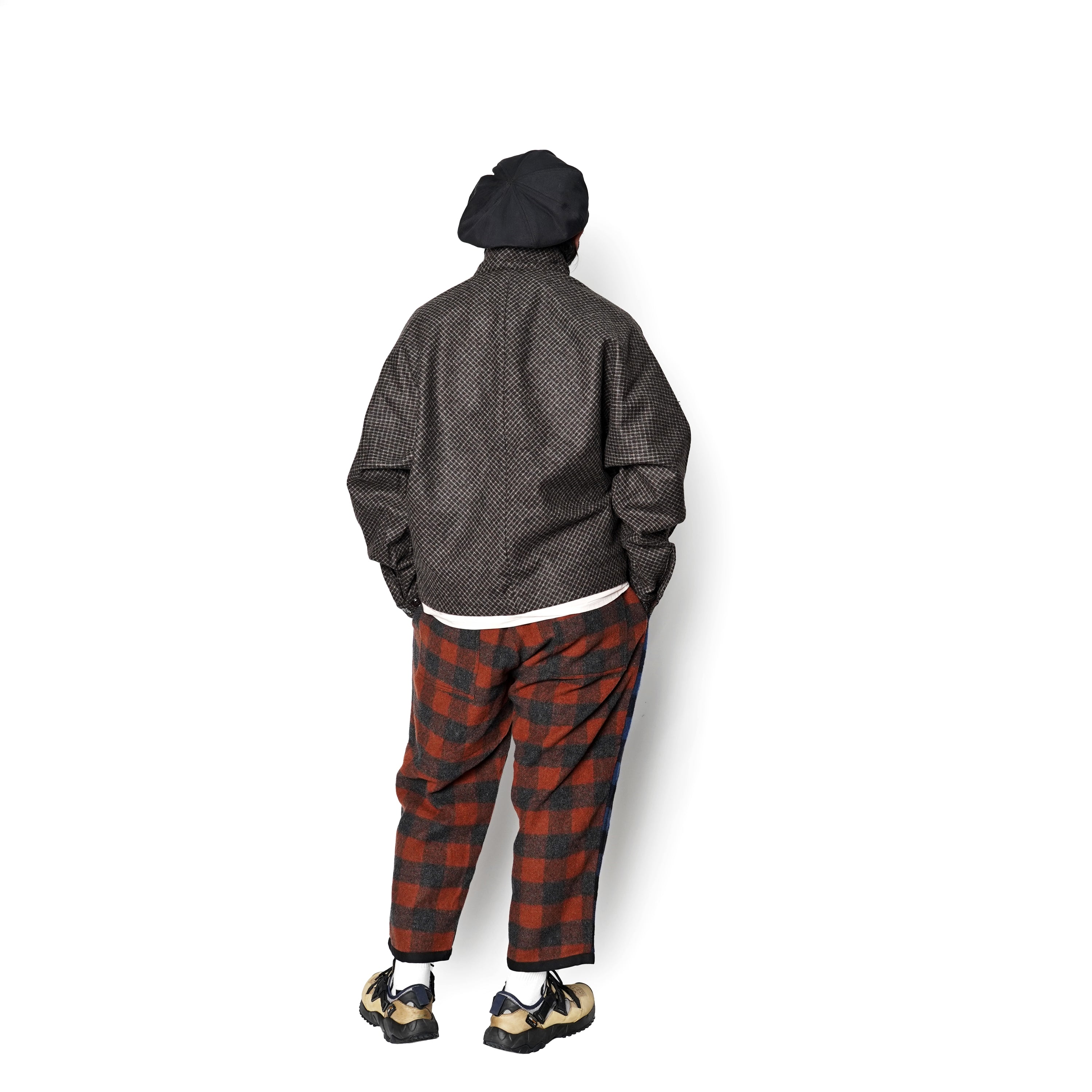 No:M28019 | Name:Dolman Blazer | Color:Wool Flannel Plaid Dk.Brown | Style: 【MONITALY】-MONITALY-ADDICTION FUKUOKA