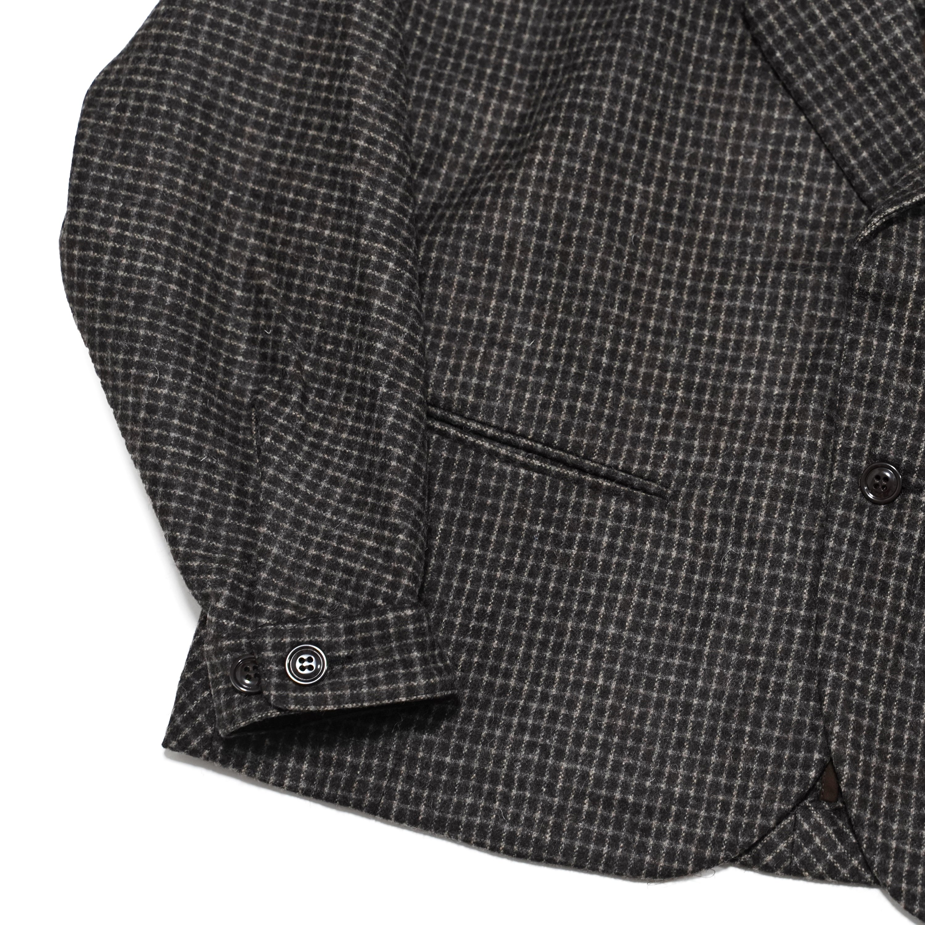 No:M28019 | Name:Dolman Blazer | Color:Wool Flannel Plaid Dk.Brown | Style: 【MONITALY】-MONITALY-ADDICTION FUKUOKA
