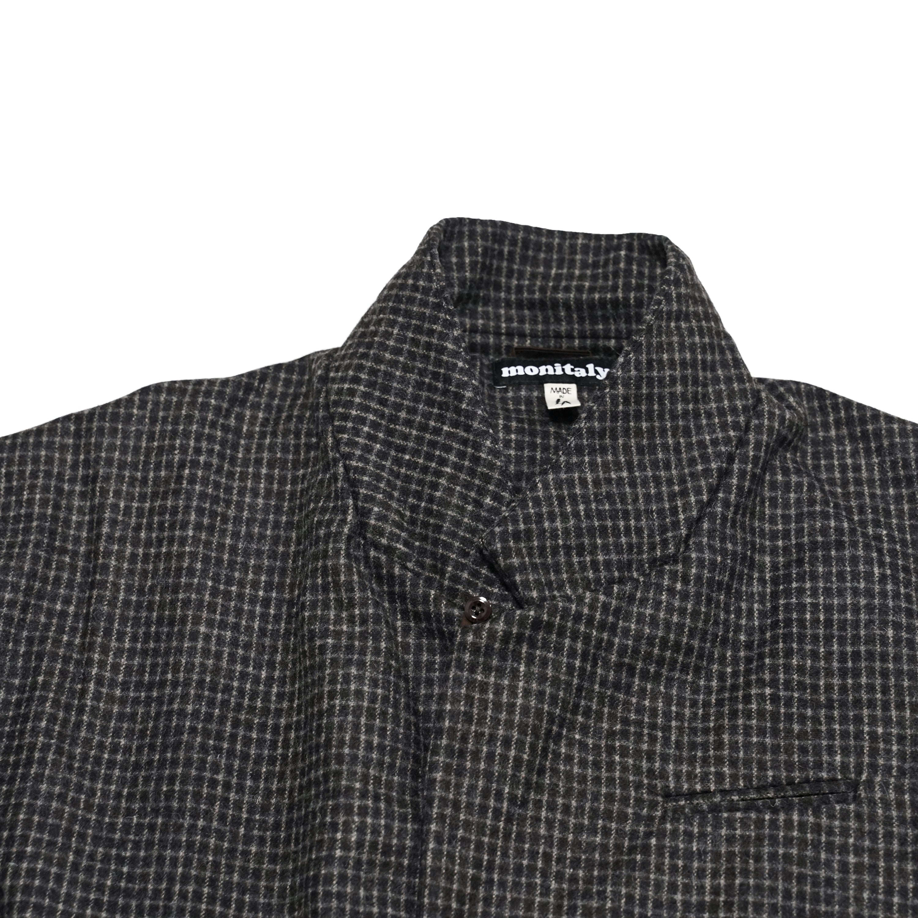 No:M28019 | Name:Dolman Blazer | Color:Wool Flannel Plaid Dk.Brown | Style: 【MONITALY】-MONITALY-ADDICTION FUKUOKA