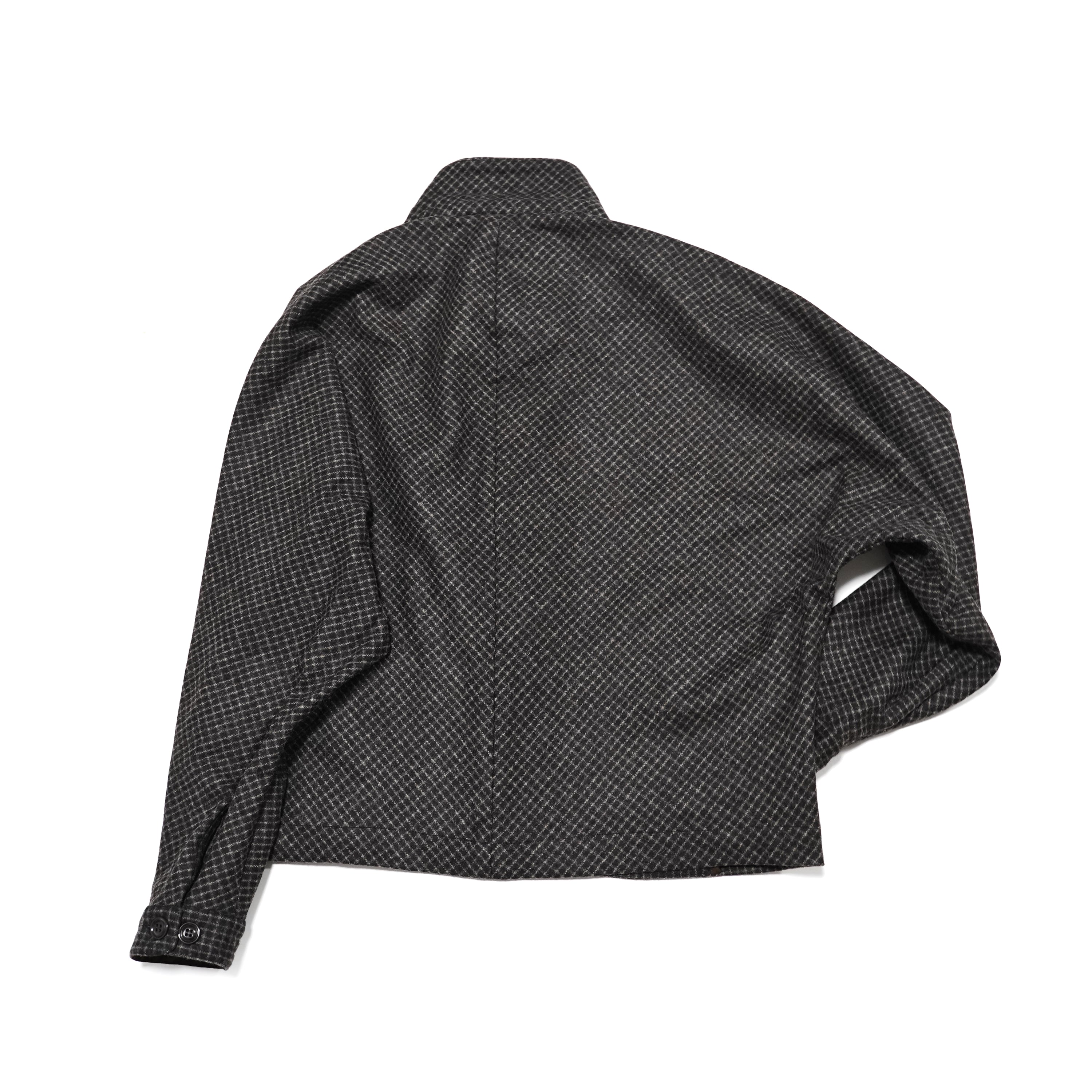 No:M28019 | Name:Dolman Blazer | Color:Wool Flannel Plaid Dk.Brown | Style: 【MONITALY】-MONITALY-ADDICTION FUKUOKA