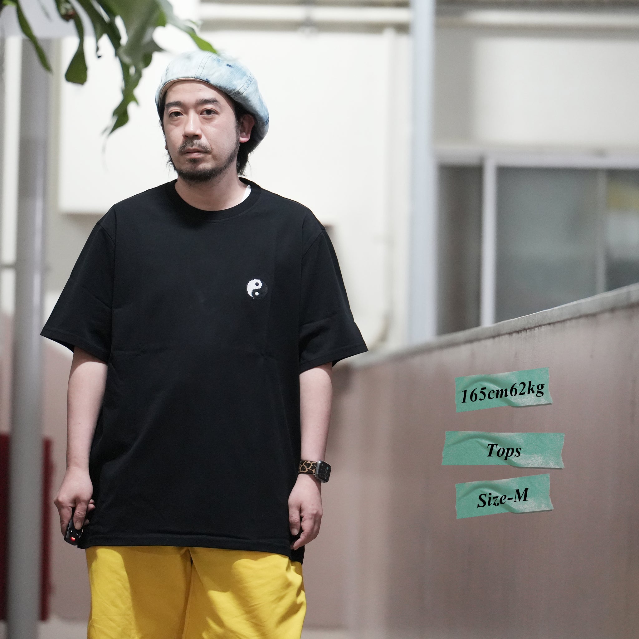 No:TSO-B-ES-YINYANG/BP | Name:yin yang OVERSIZE T-SHIRT - BRICKTOWN_The Classics Mix of Pixel Arts | Color:Black | Size:S/M/L【BRICKTOWN_ブリックタウン】【archive】