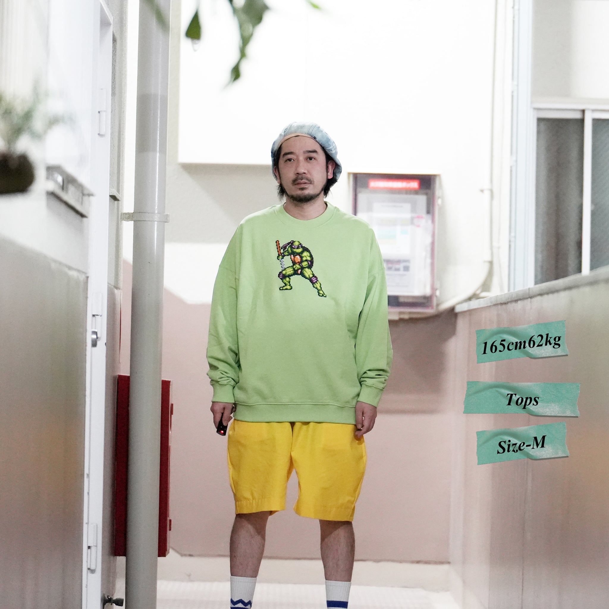 No:SS-V-EB-FIGHTINGTURTLE | Name:DONATELLO SWEAT-SHIRT - BRICKTOWN X TMNT ™ | Color:Green Shell | Size:S/M/L【BRICKTOWN_ブリックタウン】