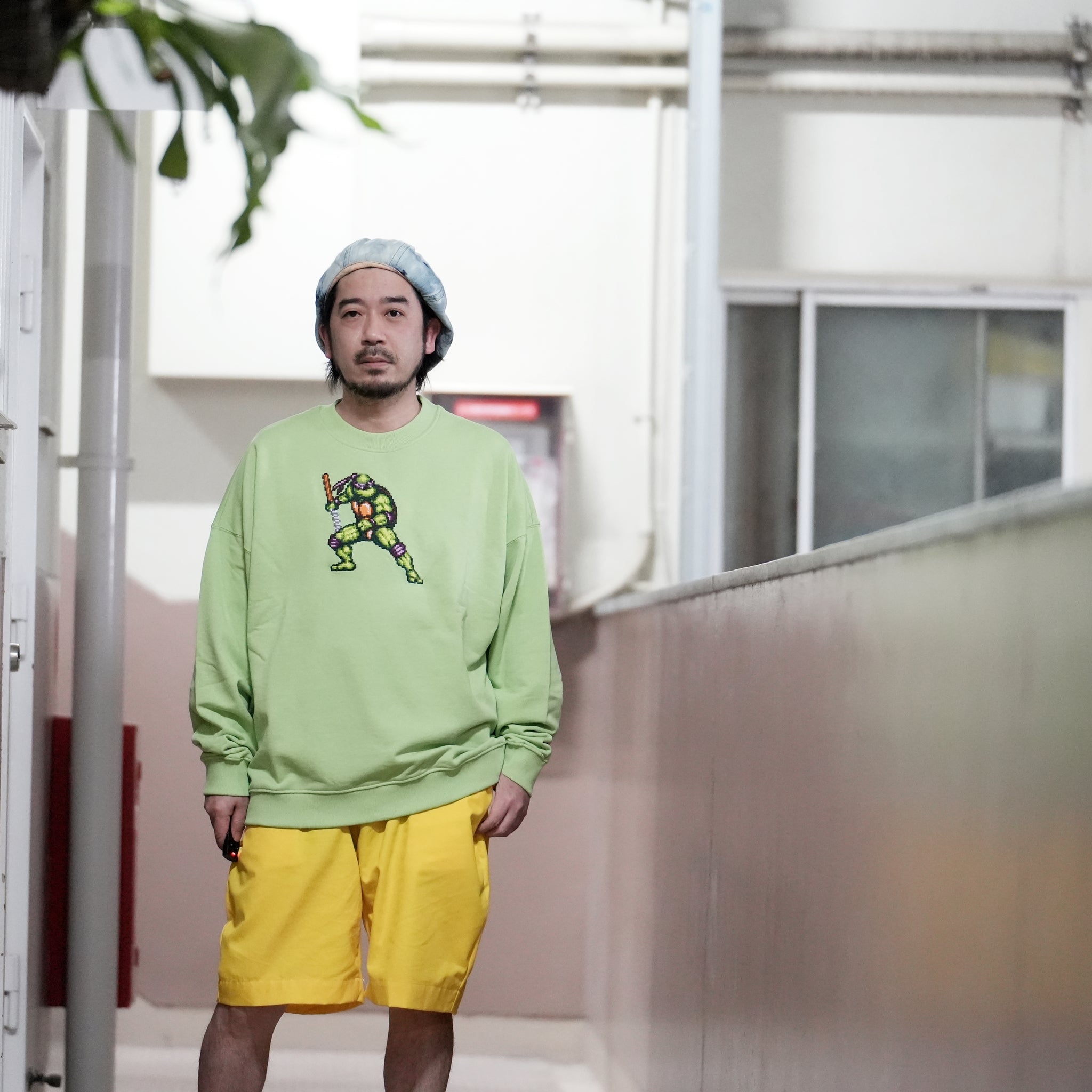 No:SS-V-EB-FIGHTINGTURTLE | Name:DONATELLO SWEAT-SHIRT - BRICKTOWN X TMNT ™ | Color:Green Shell | Size:S/M/L【BRICKTOWN_ブリックタウン】