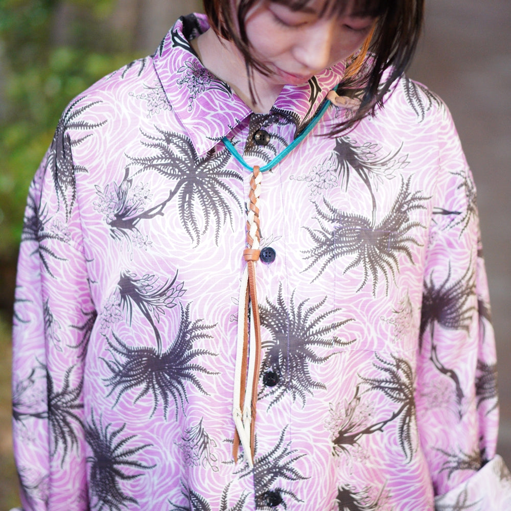 No:yuketenneck03 | Name:Braided Leather Necklace | Color:Cream x Rust【YUKETEN】-MEG COMPANY-ADDICTION FUKUOKA