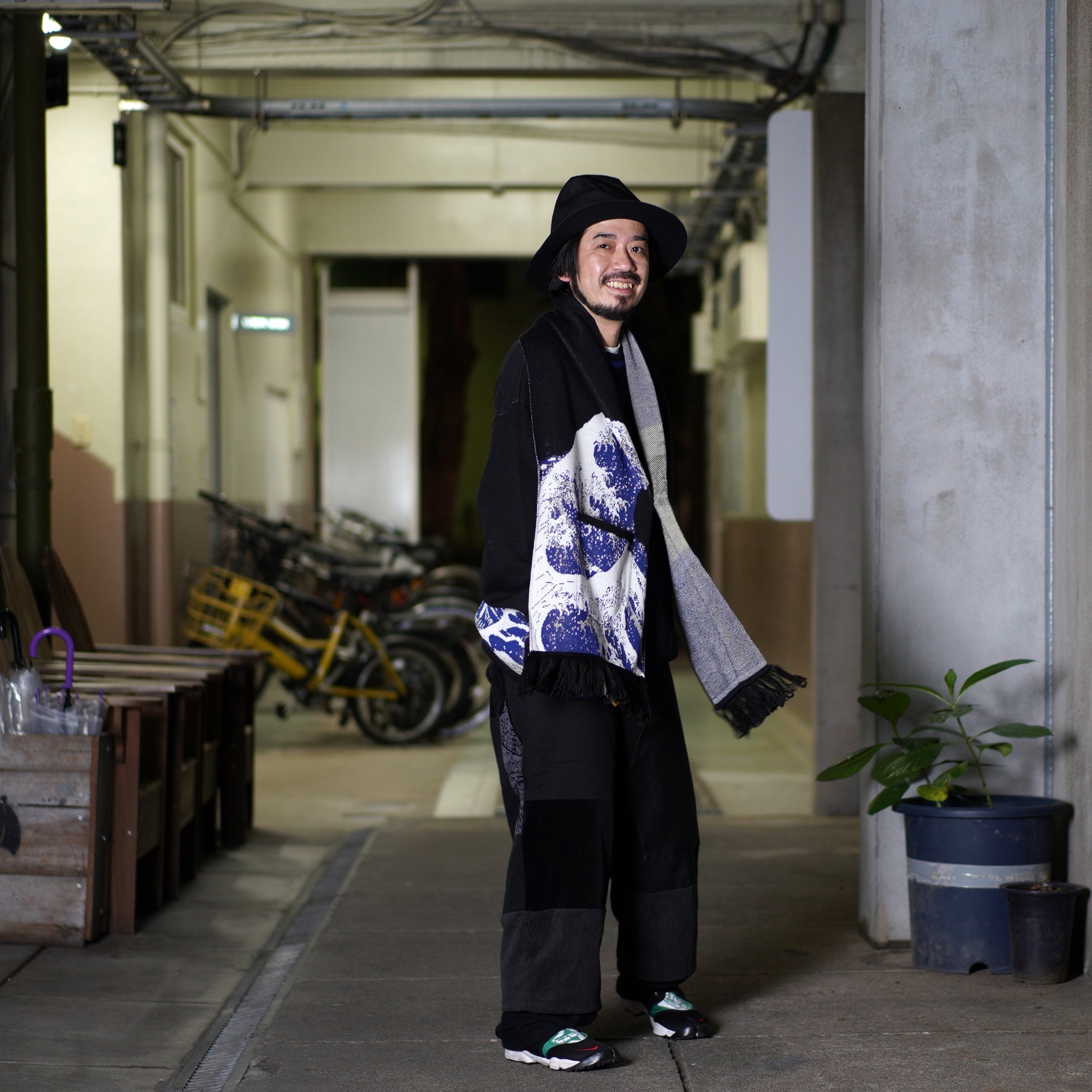 No:MK22A-K-18-1 | Name:Anacroism-Stole | Color:Blk/Grn | Size:Free【MASTERKEY】-MASTERKEY-ADDICTION FUKUOKA