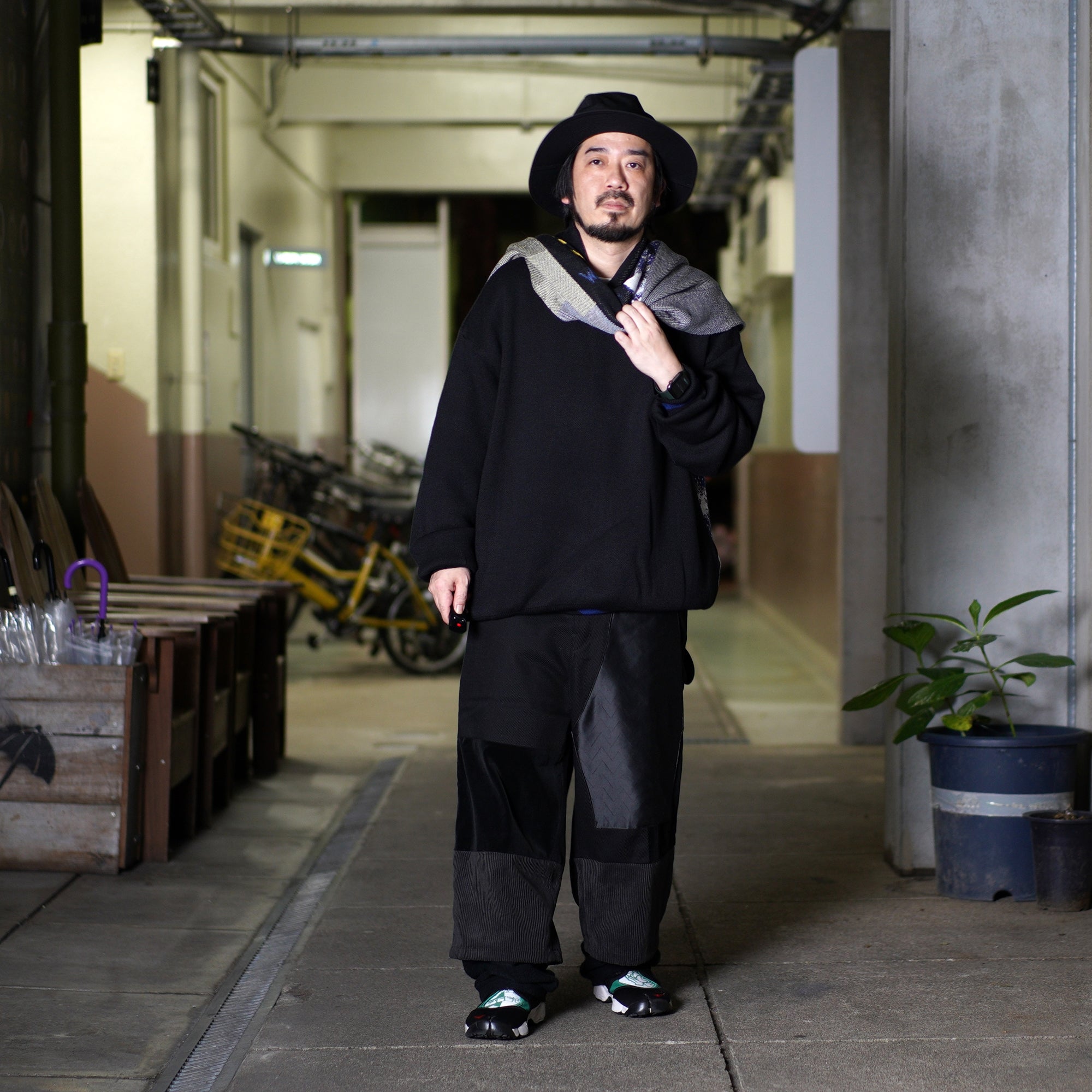 No:MK22A-K-18-1 | Name:Anacroism-Stole | Color:Blk/Grn | Size:Free【MASTERKEY】-MASTERKEY-ADDICTION FUKUOKA