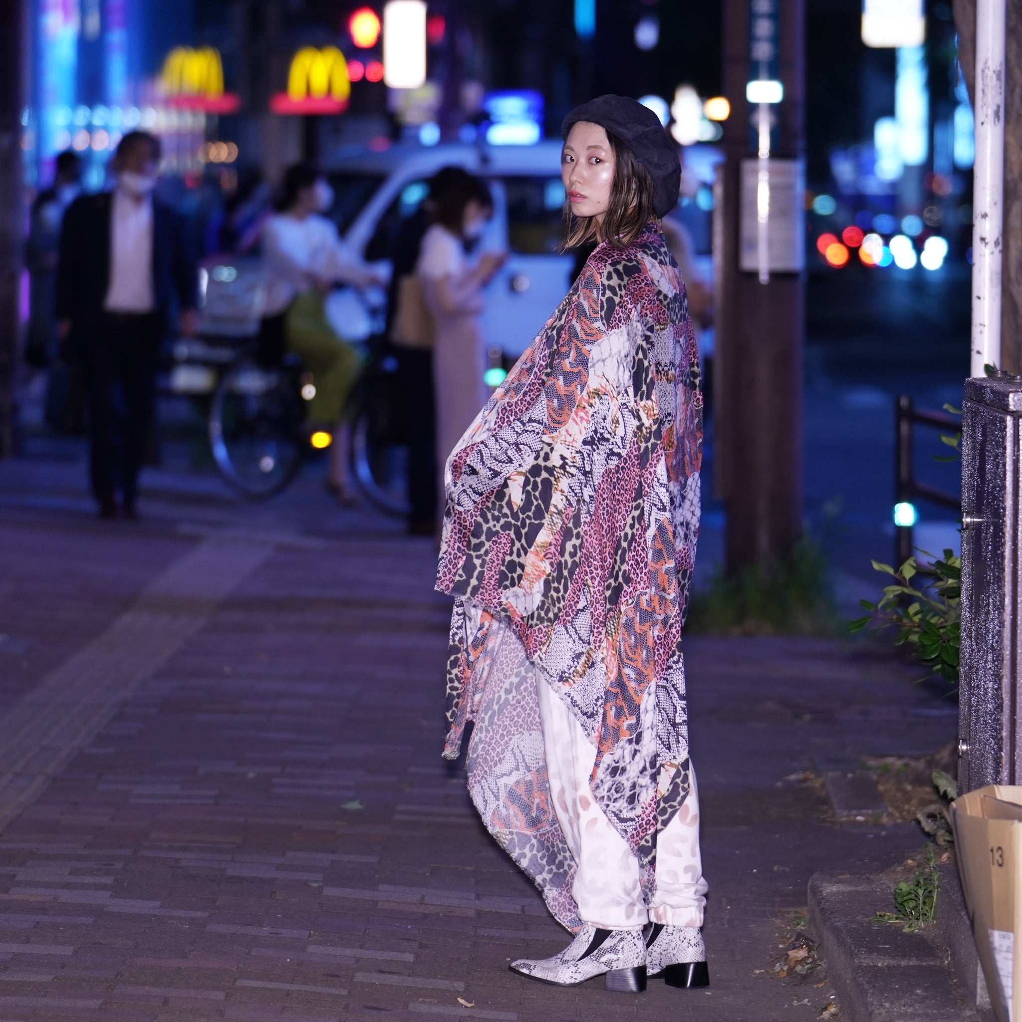No:25135 | Name:Misfit Jungle Scarf | Color:Grey Pink【ONE TEASPOON_ワンティースプーン】【archive】