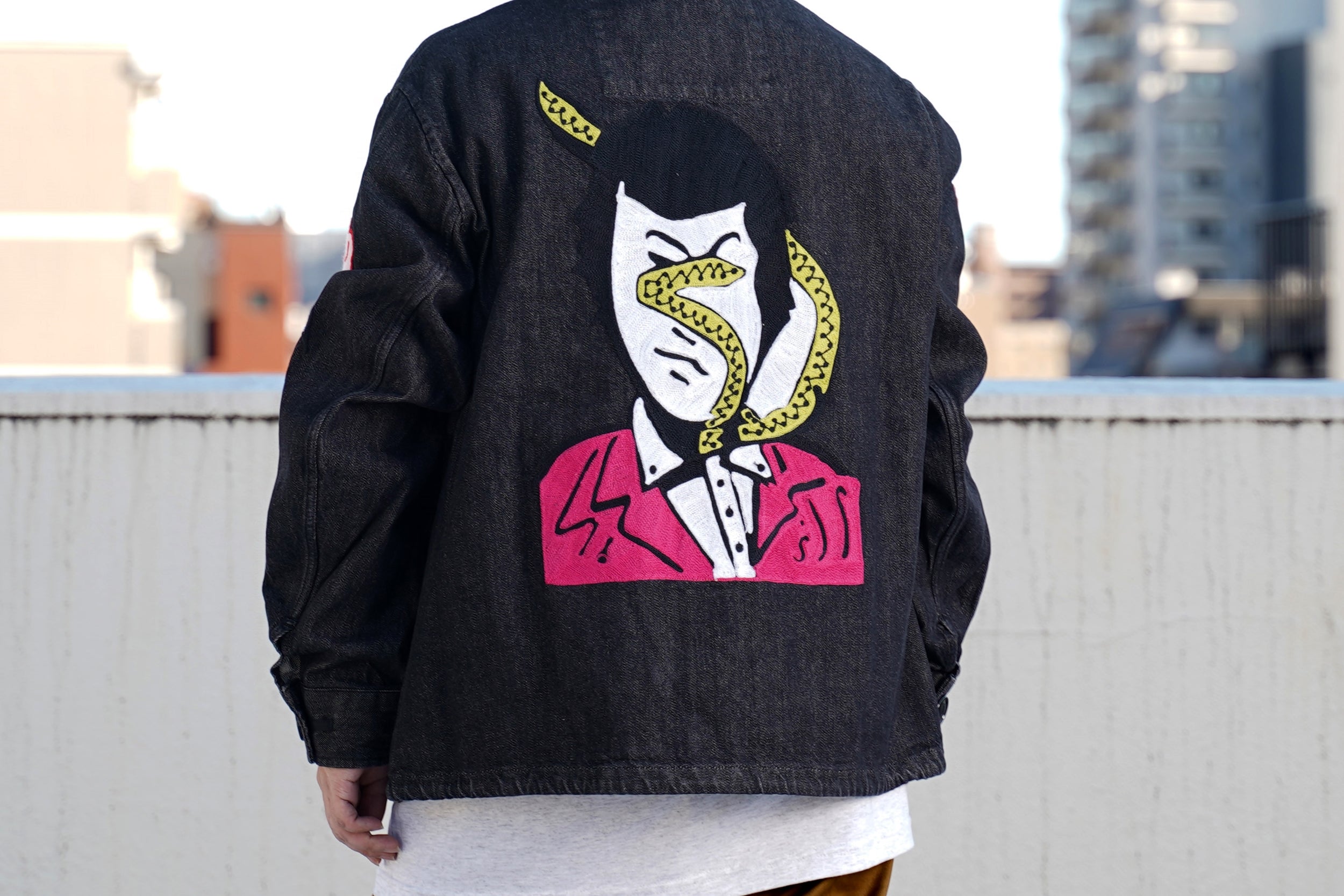 No:M28099 | Name:Military Service Jacket Type-A w/ Chain Embroidery (Made in India) | Color:Denim Black | Style: 【MONITALY】-MONITALY-ADDICTION FUKUOKA