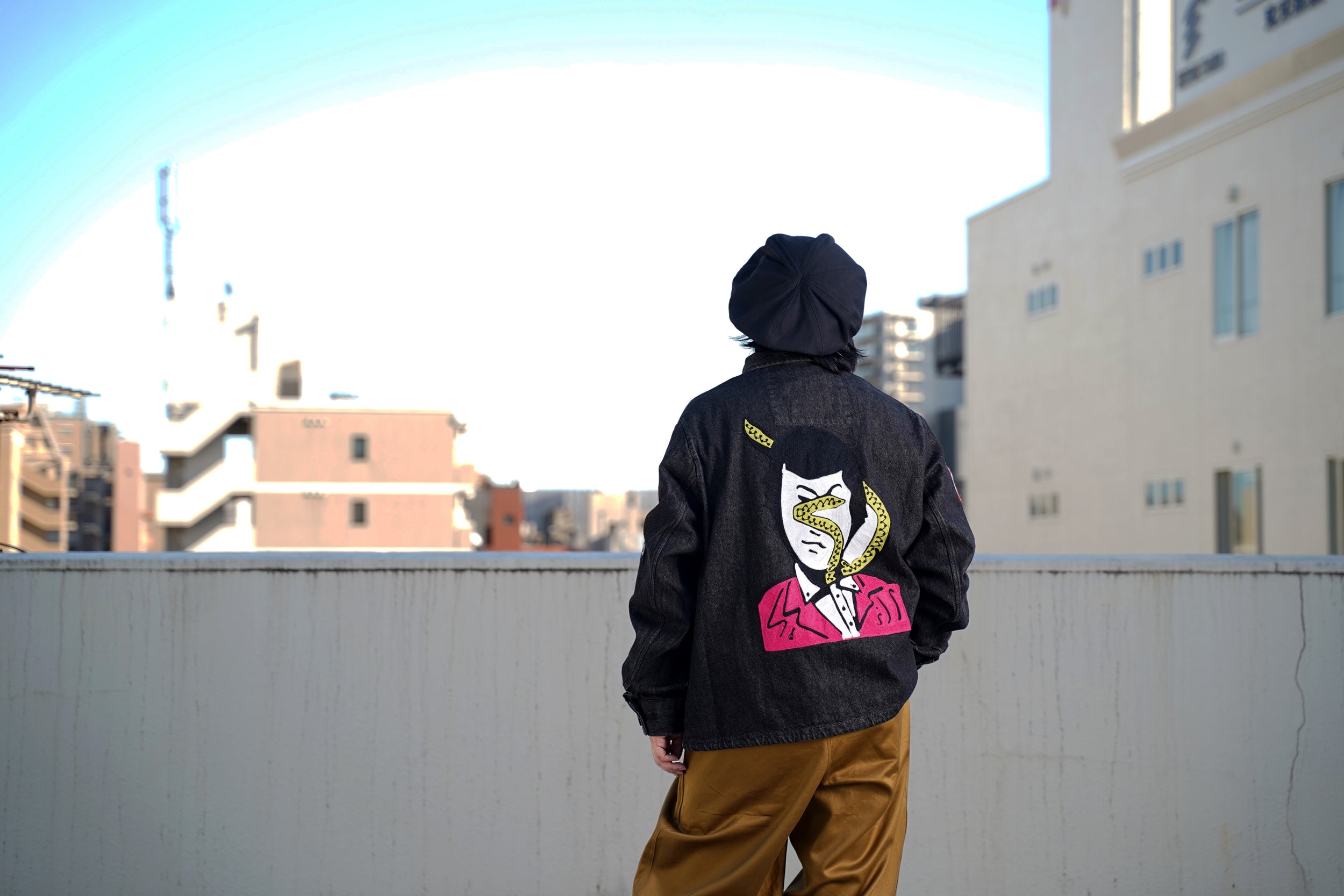 No:M28099 | Name:Military Service Jacket Type-A w/ Chain Embroidery (Made in India) | Color:Denim Black | Style: 【MONITALY】-MONITALY-ADDICTION FUKUOKA
