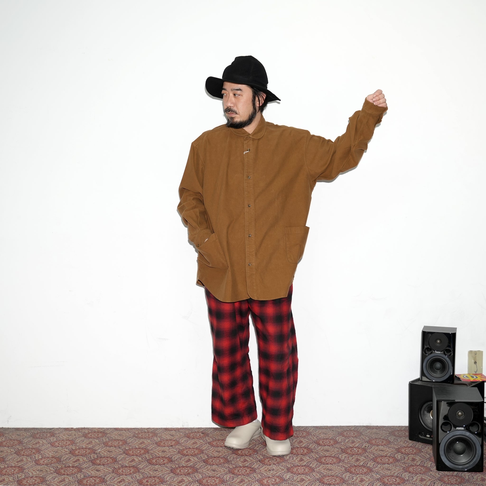 No:SP-02 | Name:Sidepocket Shirts Suede | Color:Black/Brown | Size:L【CATTA_カッタ】