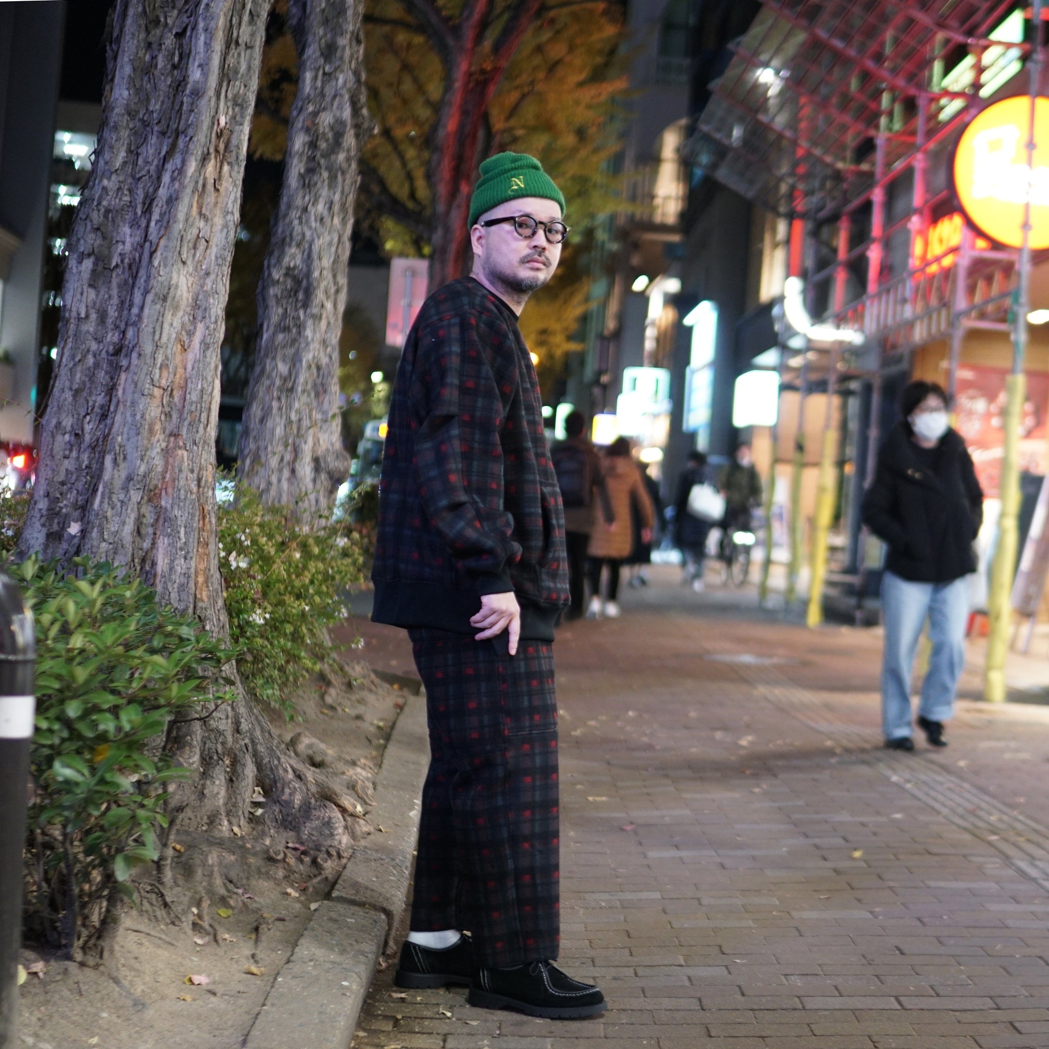 odd22fw02 | Custom Fleece Wide Pants – Check | ODDMENT