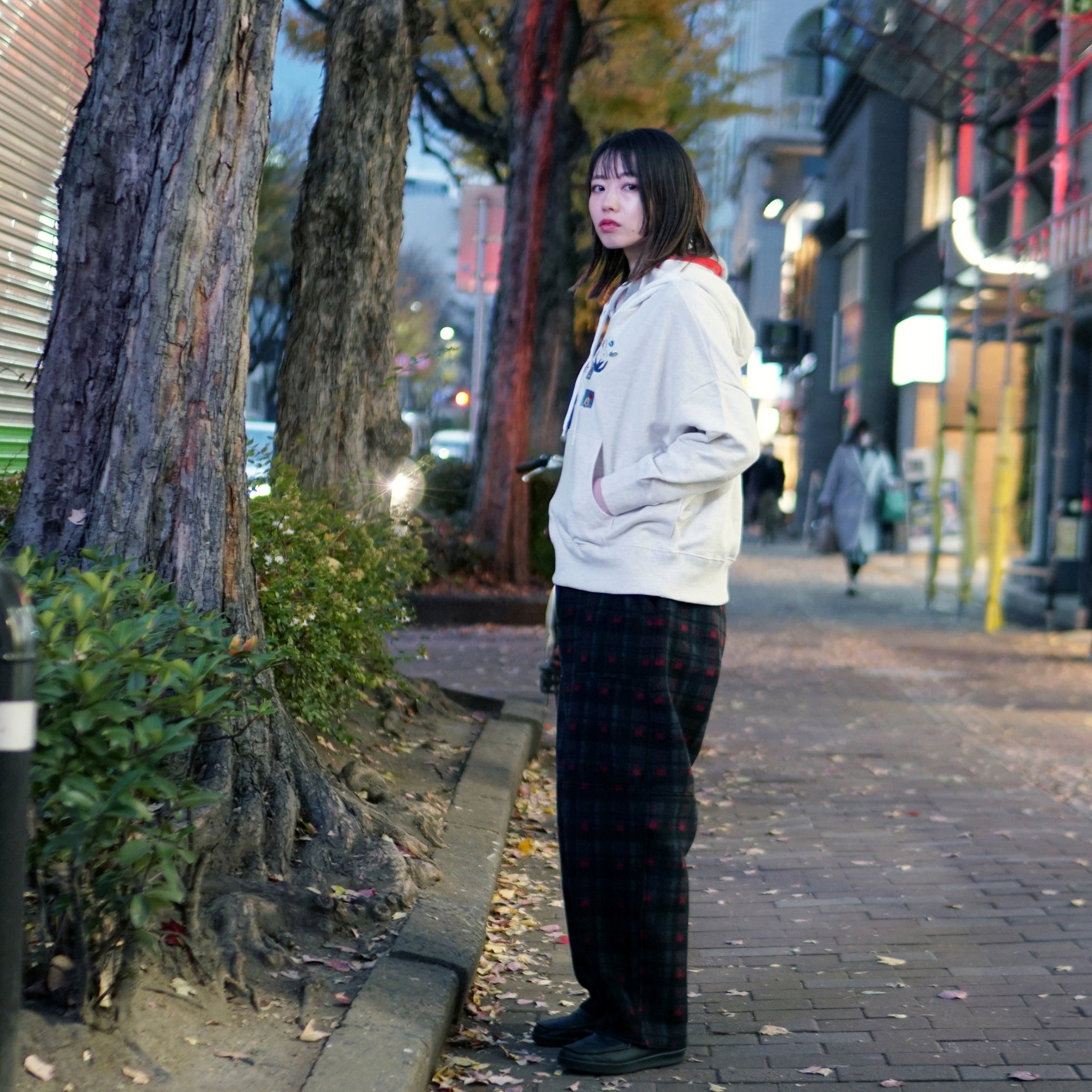 No:bsdodd-03_a | Name:City Scenery Embroidery Hoodie | Color:Oat Meal【BEDSIDEDRAMA_ベッドサイドドラマ】【archive】