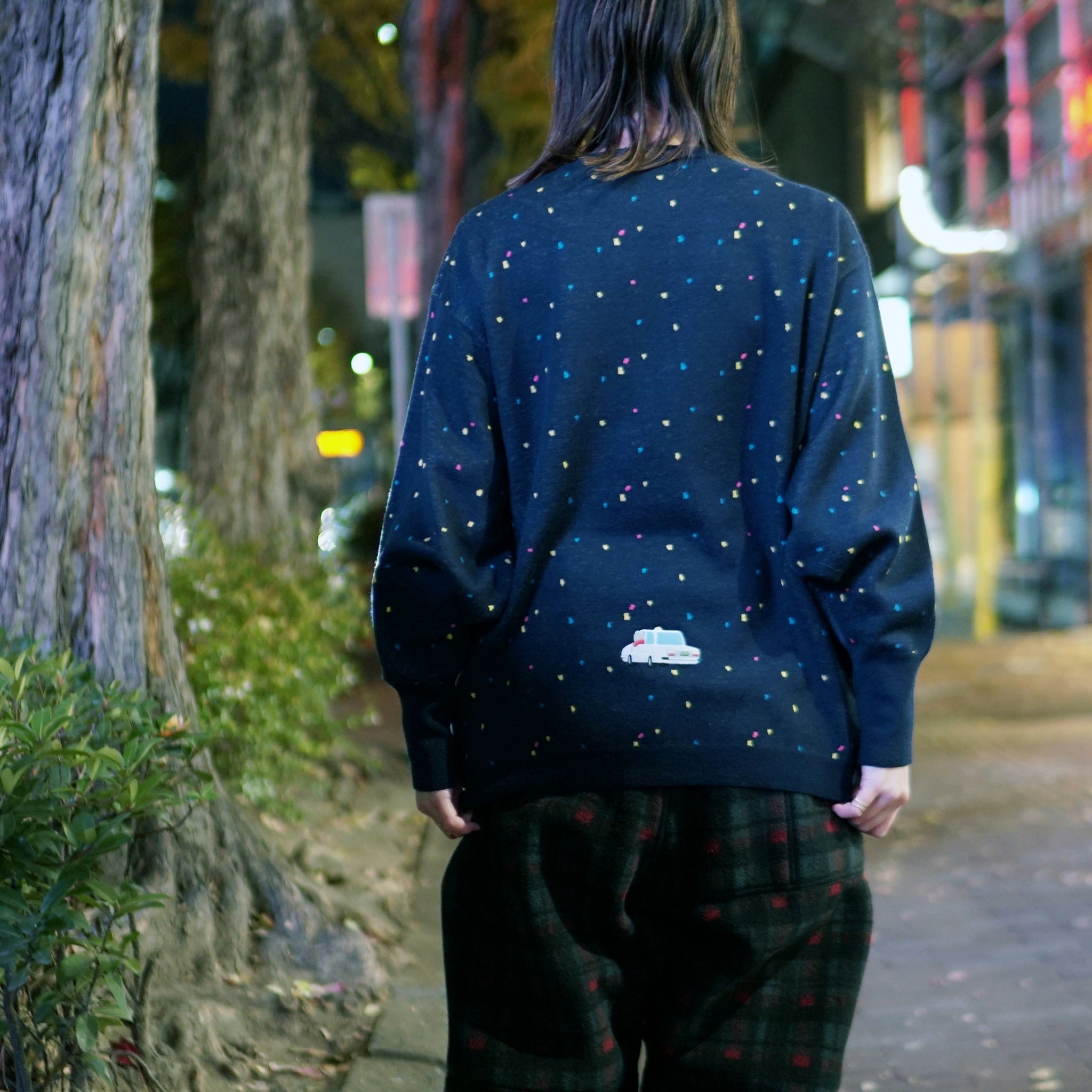 No:bsdodd-02 | Name:City Lights Knit Sweater | Color:Navy【BEDSIDEDRAMA_ベッドサイドドラマ】【archive】