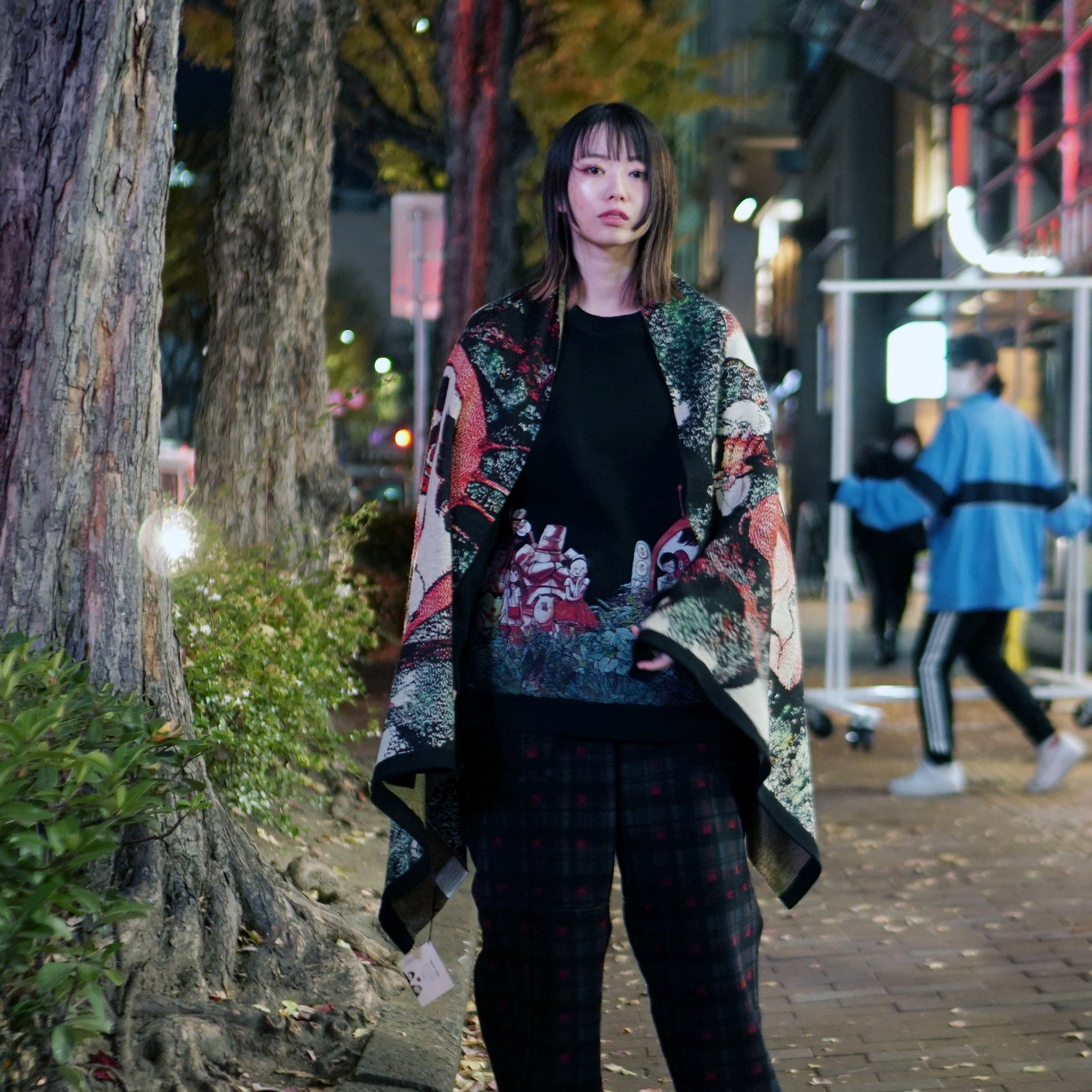 No:SF*IA-02| Name:勇者たち Knit Blanket Stole | Color:Black【浅野いにお × STOF 22AW SPECIAL ITEM】【archive】