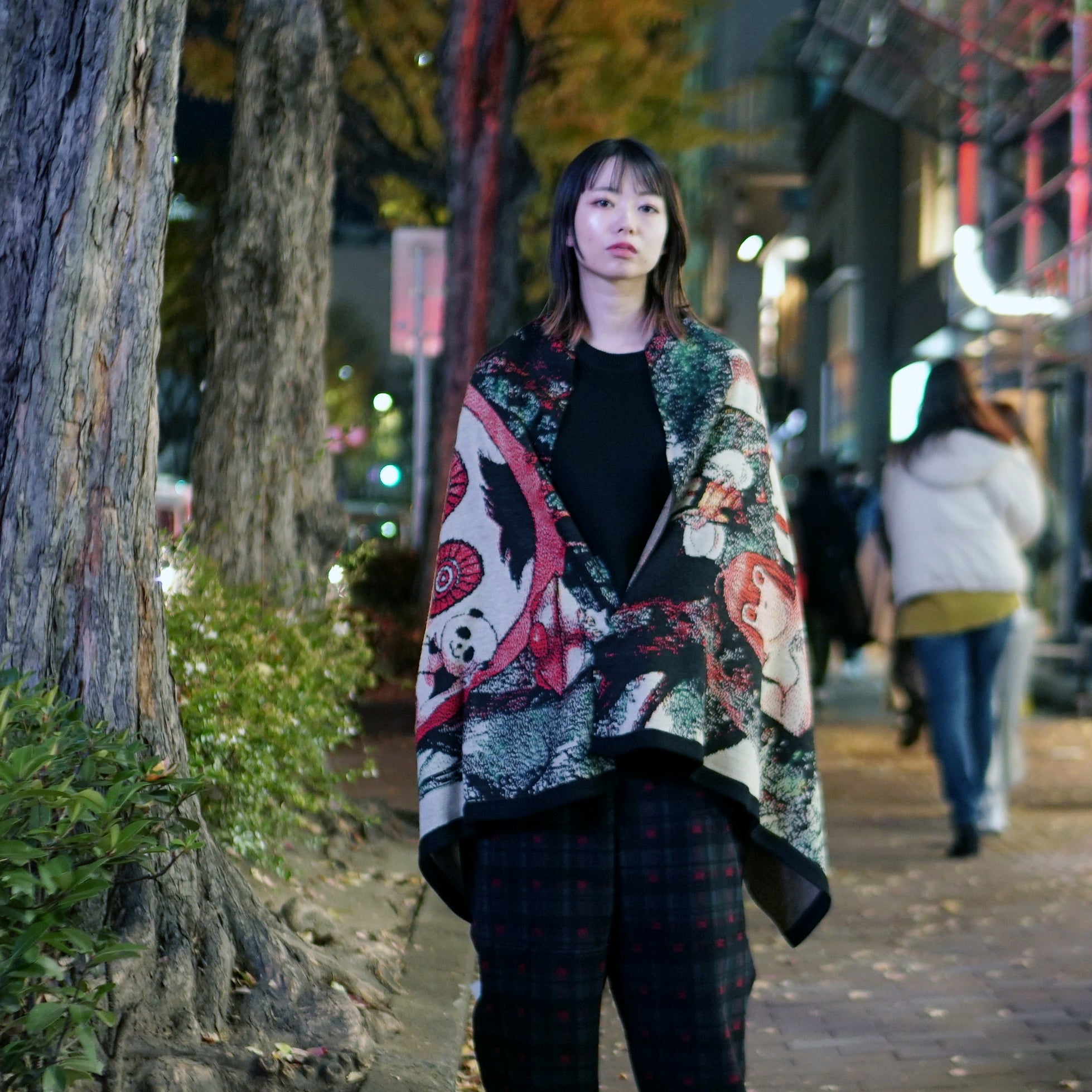 No:SF*IA-02| Name:勇者たち Knit Blanket Stole | Color:Black【浅野いにお × STOF 22AW SPECIAL ITEM】【archive】