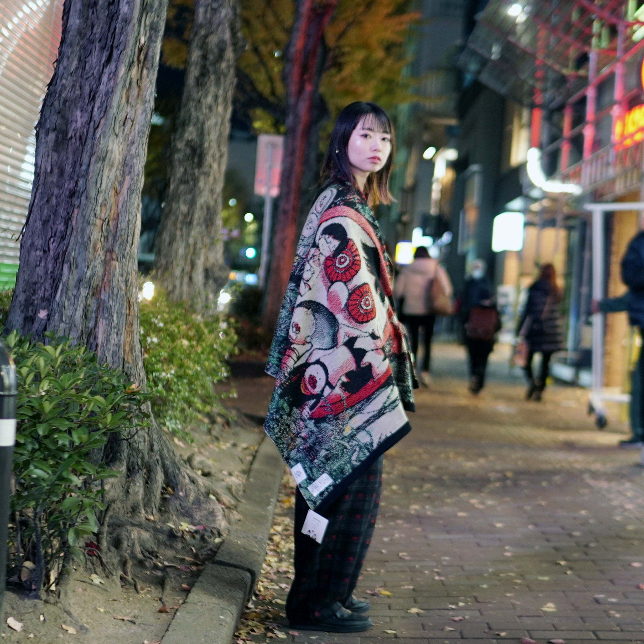 No:SF*IA-02| Name:勇者たち Knit Blanket Stole | Color:Black【浅野いにお × STOF 22AW SPECIAL ITEM】【archive】