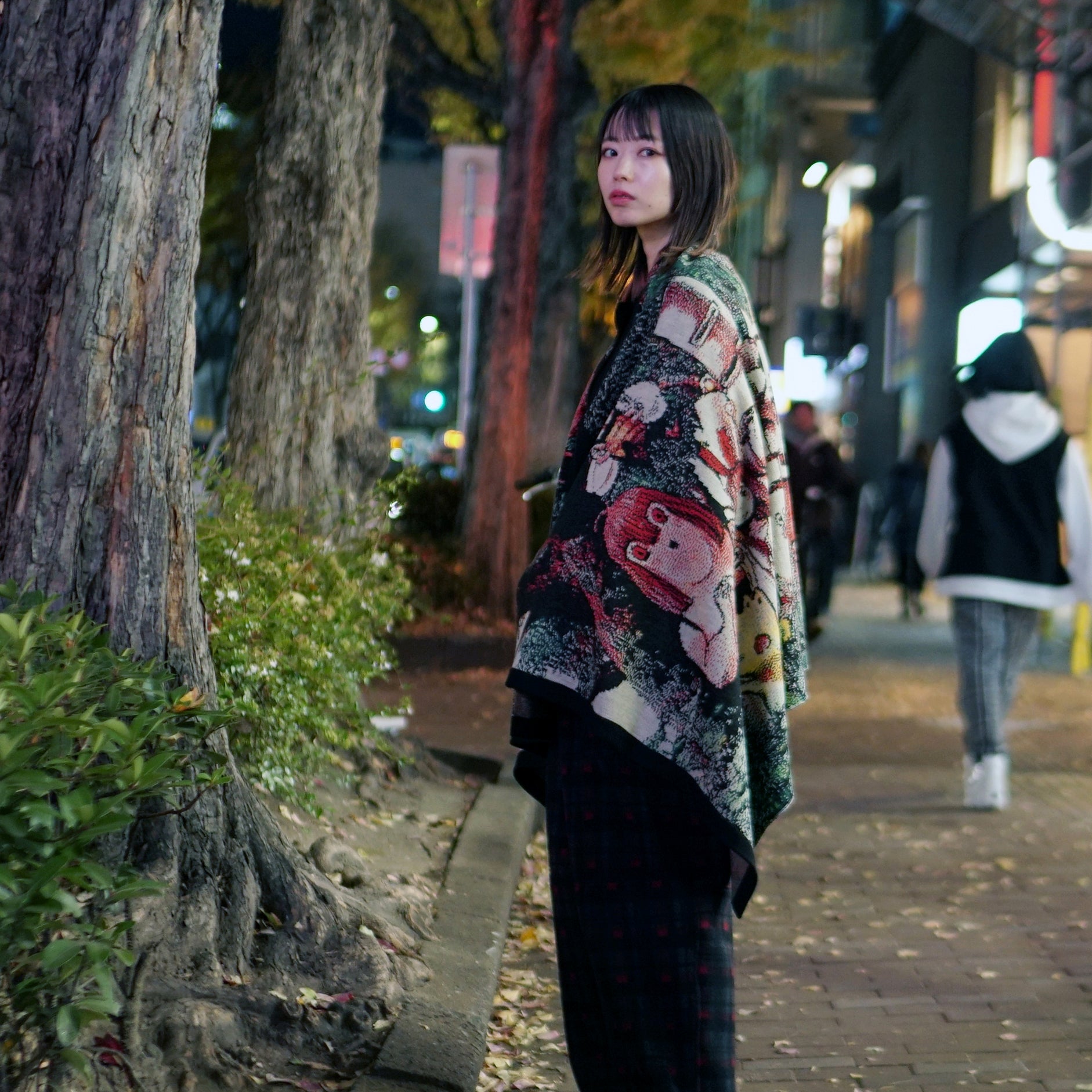 No:SF*IA-02| Name:勇者たち Knit Blanket Stole | Color:Black【浅野いにお × STOF 22AW SPECIAL ITEM】【archive】