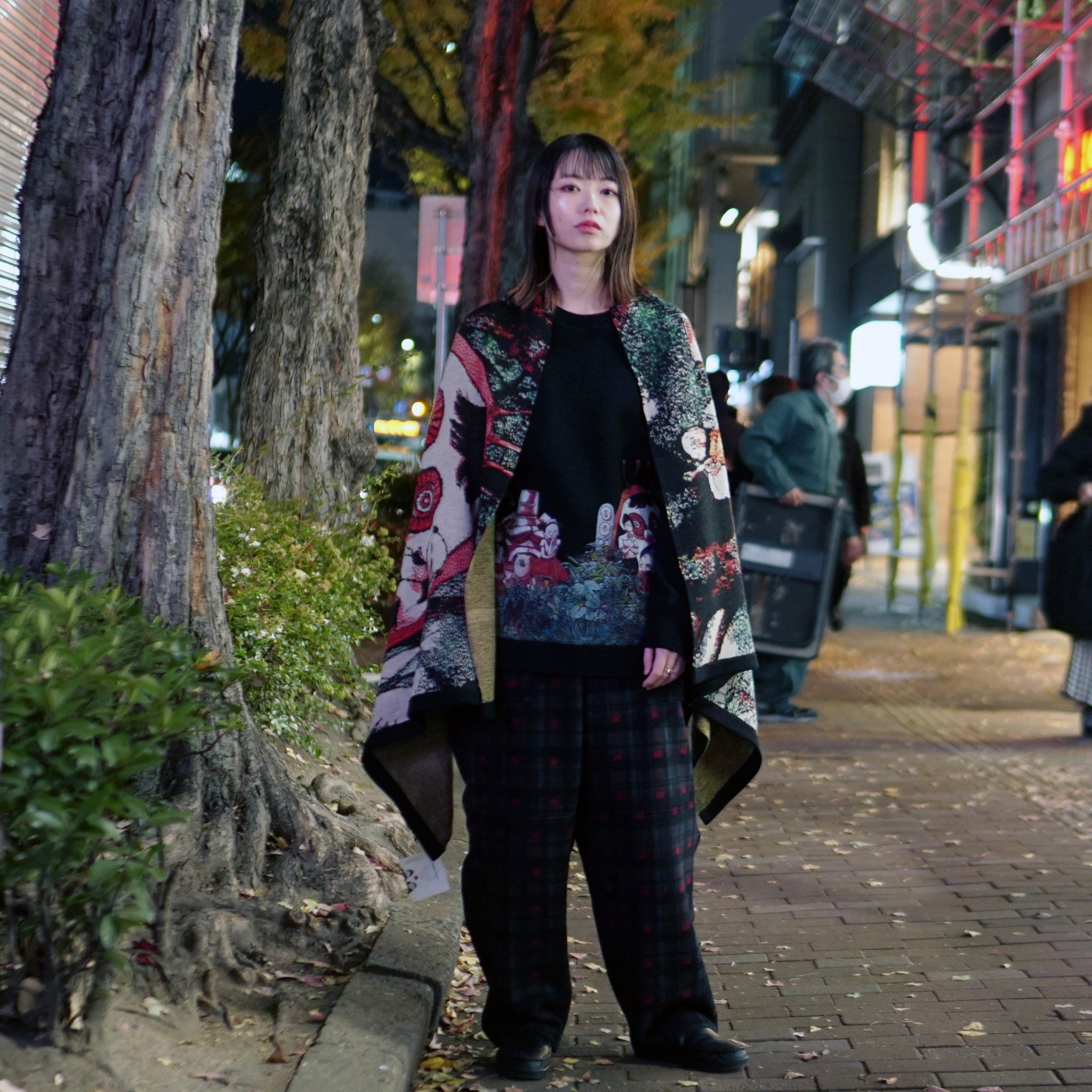 No:SF*IA-02| Name:勇者たち Knit Blanket Stole | Color:Black【浅野いにお × STOF 22AW SPECIAL ITEM】【archive】
