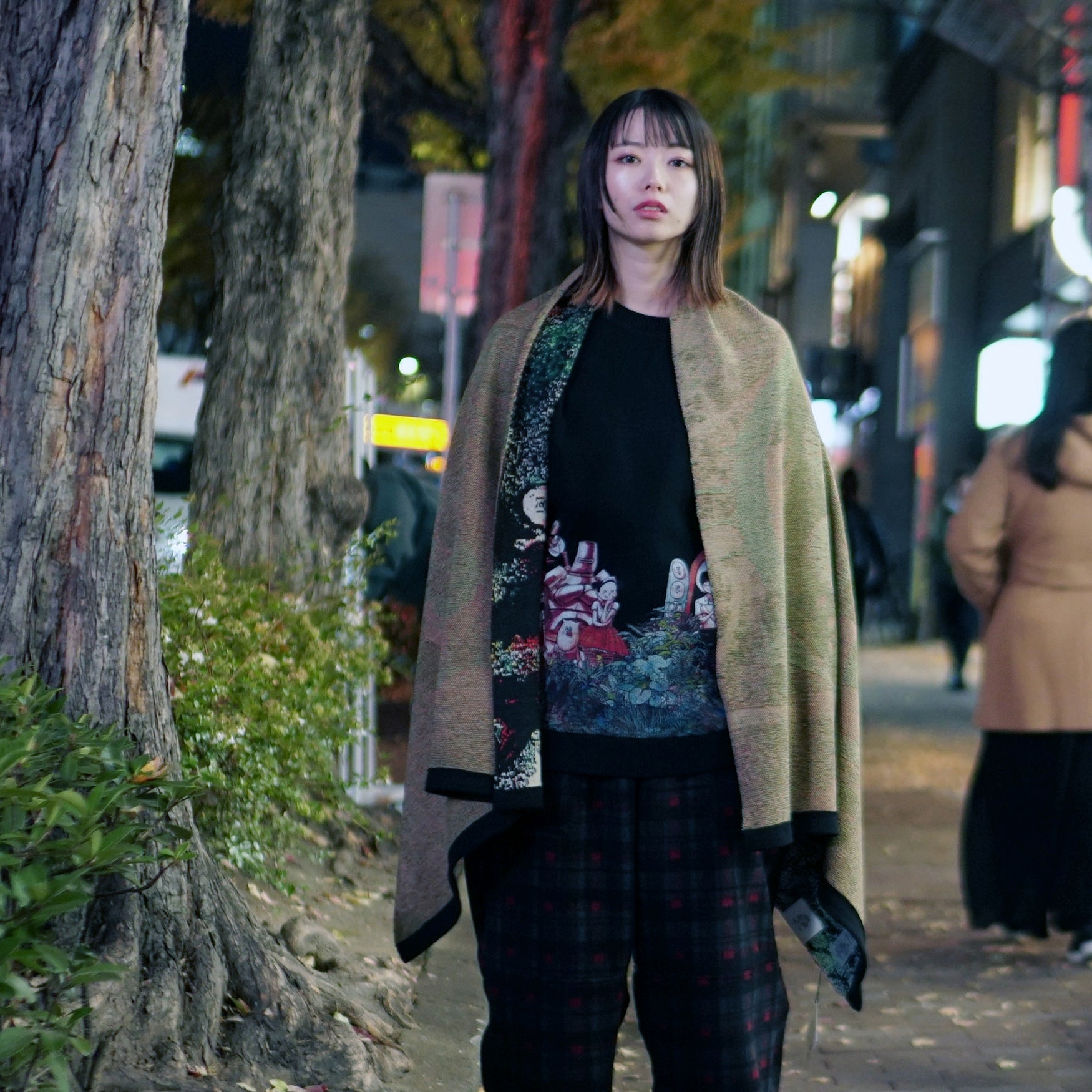 No:SF*IA-02| Name:勇者たち Knit Blanket Stole | Color:Black【浅野いにお × STOF 22AW SPECIAL ITEM】【archive】