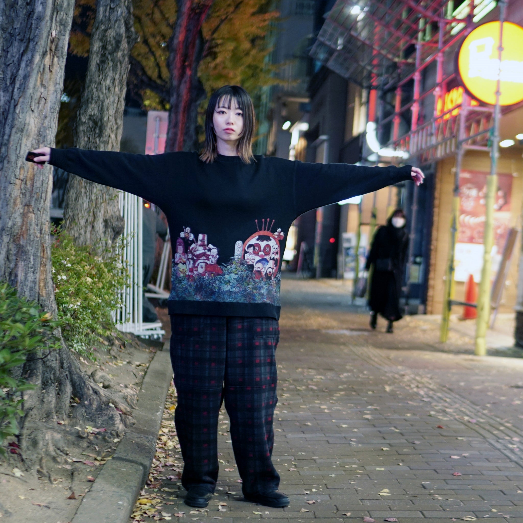 No:SF*IA-01 | Name:勇者たち Knit Sweater | Color:Black【浅野いにお × STOF 22AW SPECIAL ITEM】【archive】