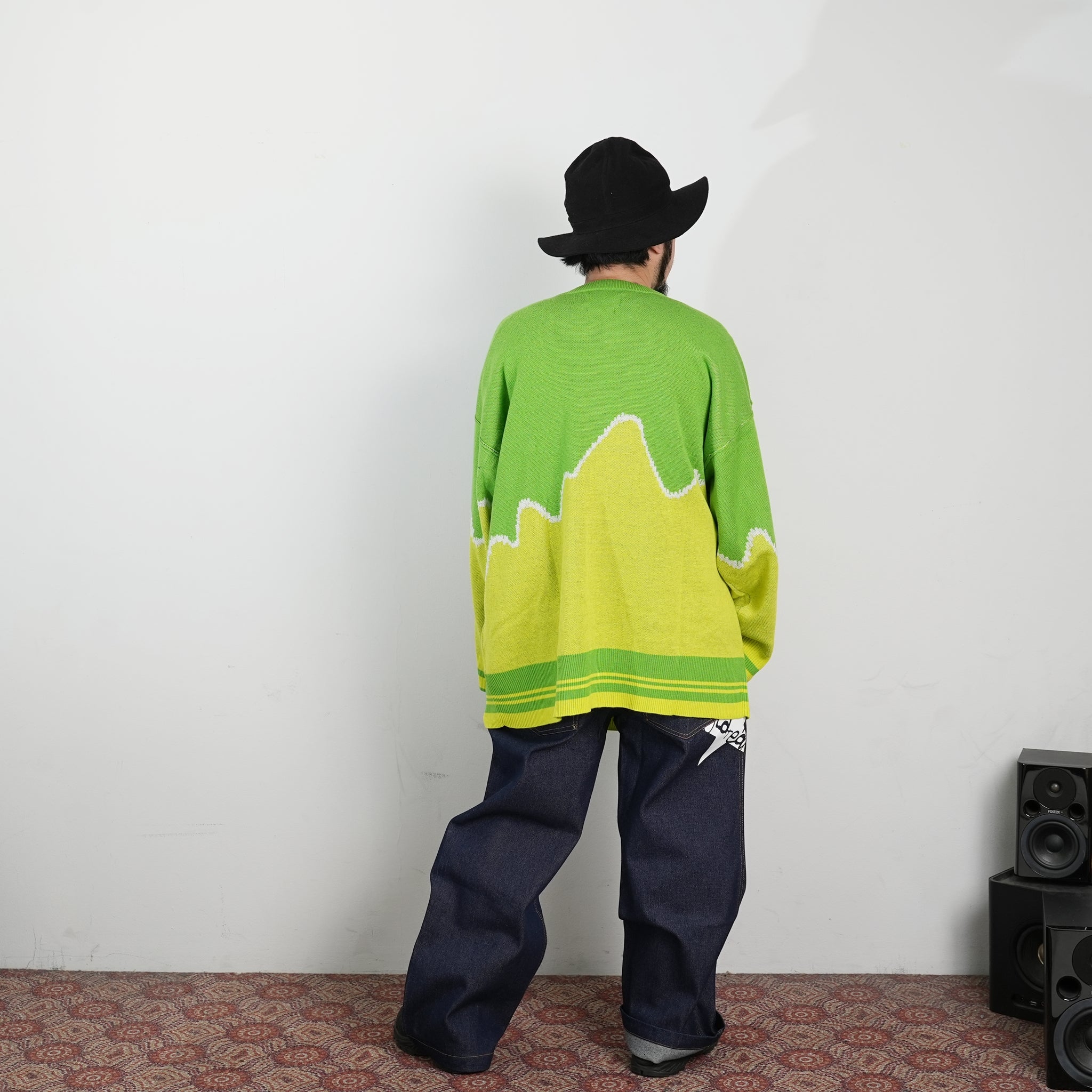 pw22kt02 | panda knit top | Color:grass-paddy | Size:2【PLATEAU STUDIO_プラトー スタジオ】