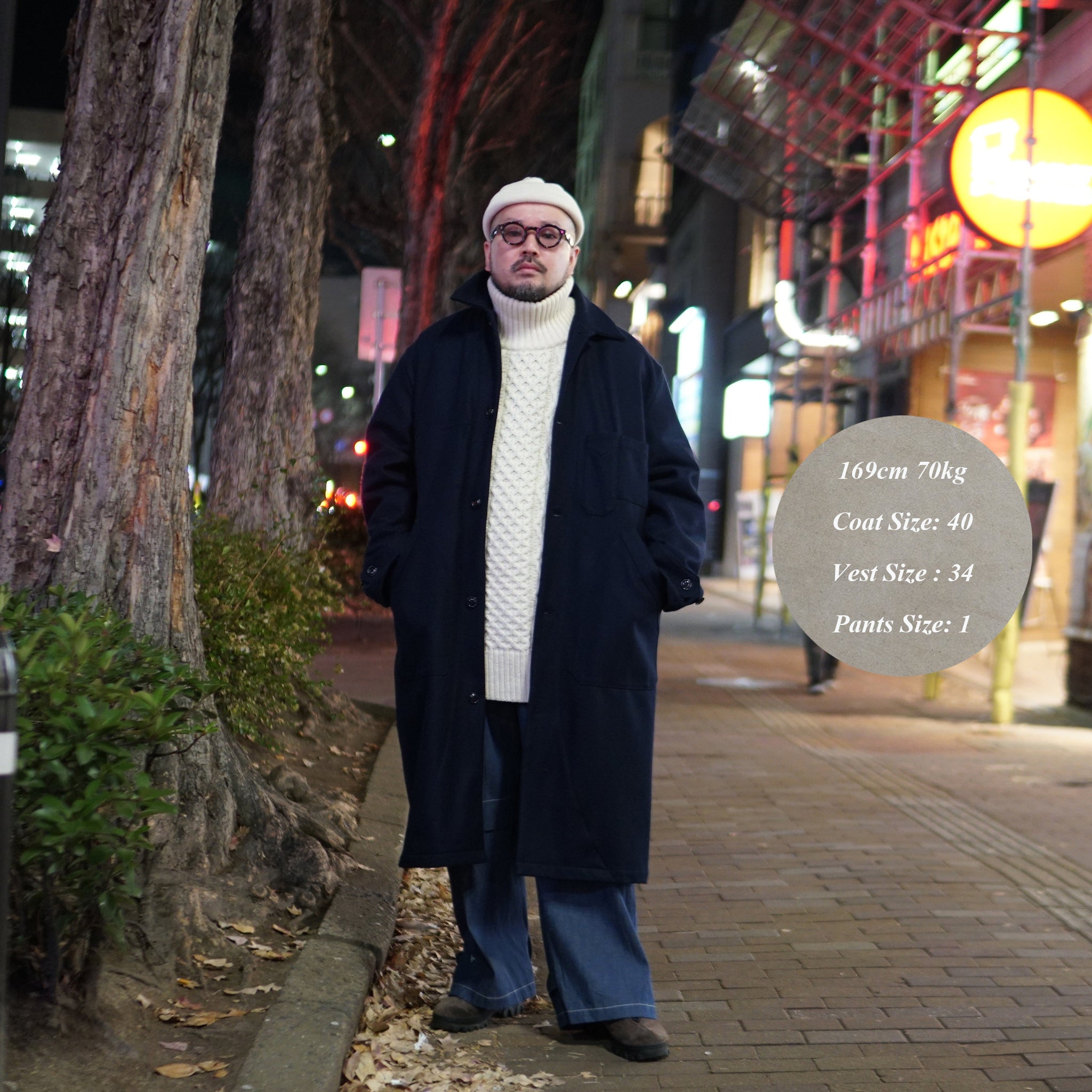 No:M30007B | Name:Horse Keeper Shop Coat | Color:Wool Flannel Solid Navy【MONITALY_モニタリー】【archive】