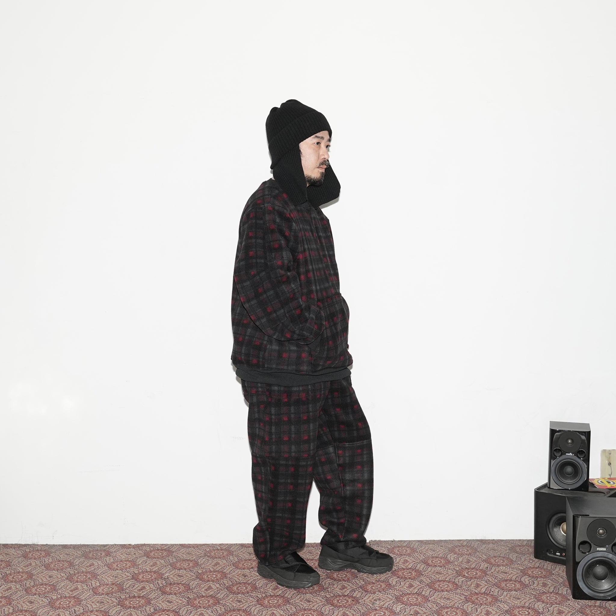 odd22fw02 | Custom Fleece Wide Pants – Check | ODDMENT