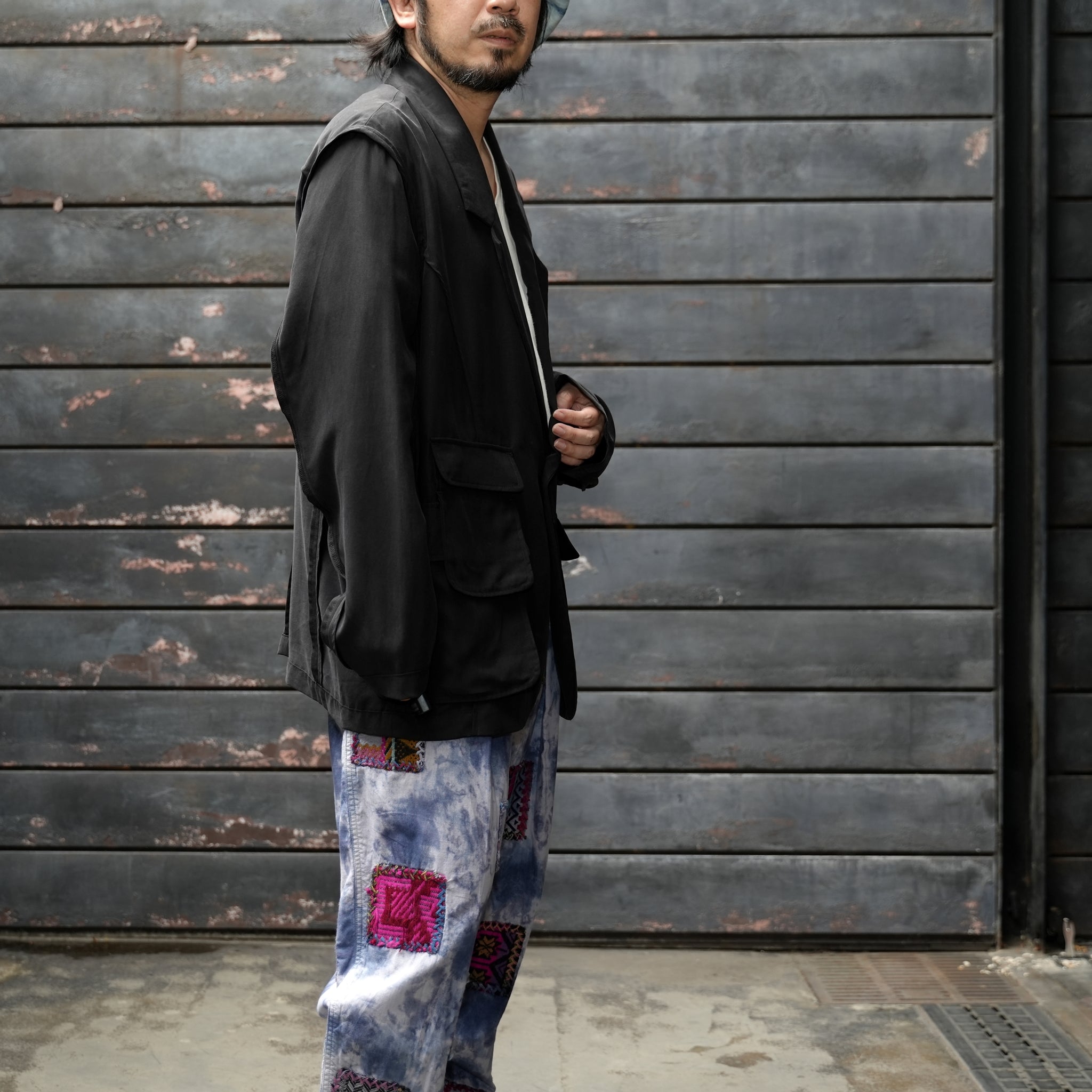 No:M31017-17 | Name:Ura Low Lapel Blazer | Color:Tencel Black【MONITALY_モニタリー】【archive】