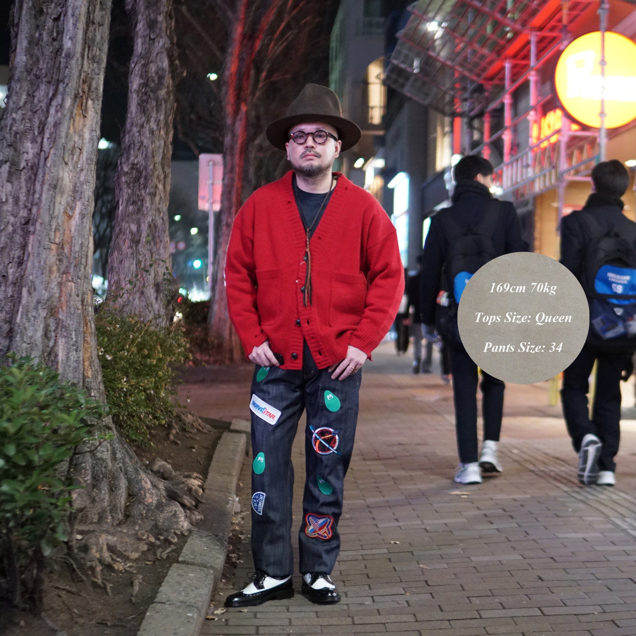 M31304 | Monitaly Xx Jeans W/ Avocado Embroidery And Patches | Color:Cone Ds Selvage Denim【MONITALY_モニタリー】