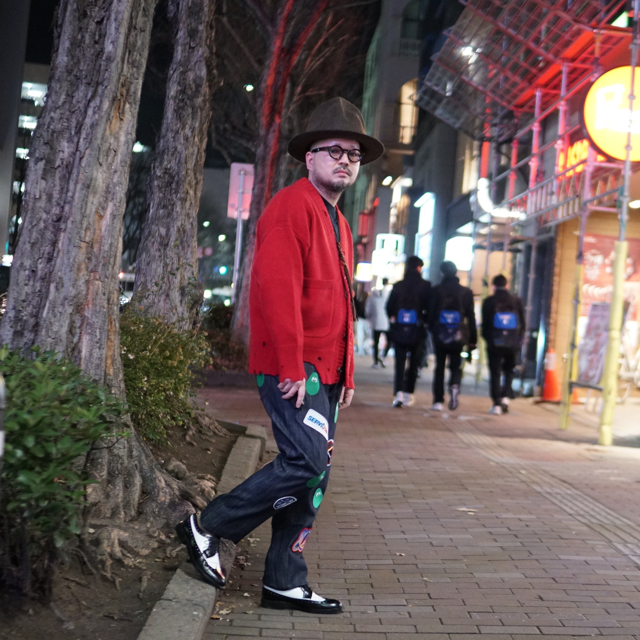 M31304 | Monitaly Xx Jeans W/ Avocado Embroidery And Patches | Color:Cone Ds Selvage Denim【MONITALY_モニタリー】