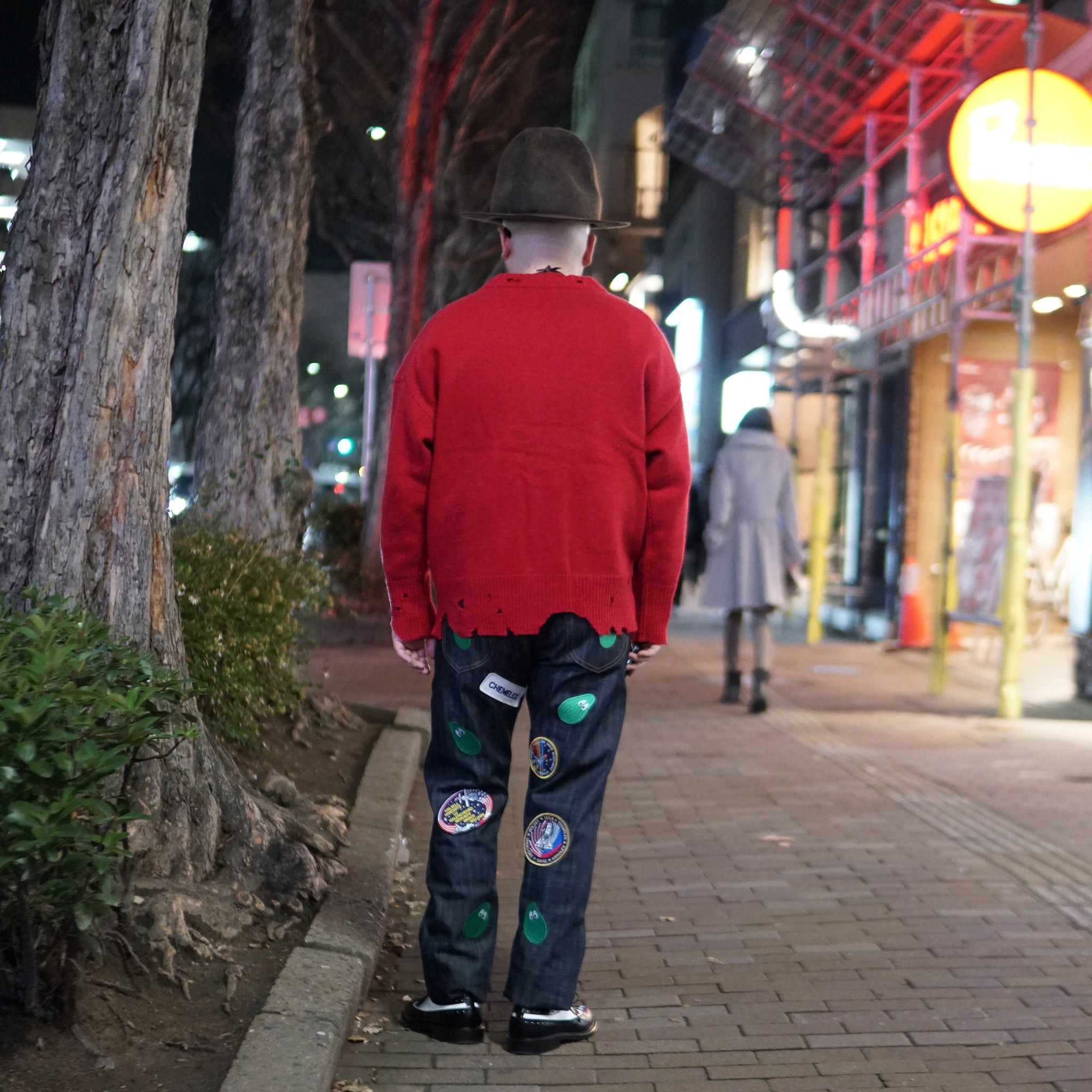 M31304 | Monitaly Xx Jeans W/ Avocado Embroidery And Patches | Color:Cone Ds Selvage Denim【MONITALY_モニタリー】