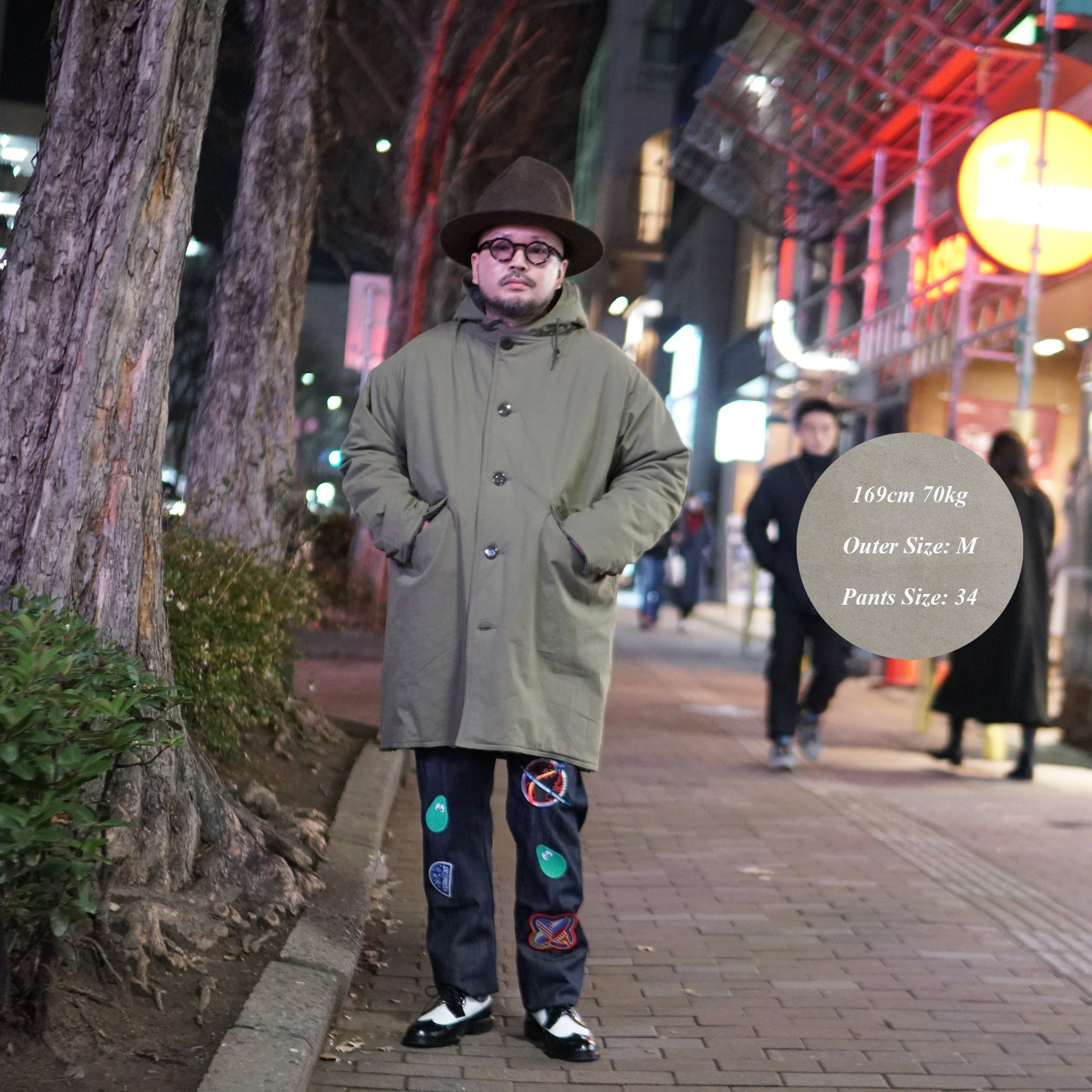 M31304 | Monitaly Xx Jeans W/ Avocado Embroidery And Patches | Color:Cone Ds Selvage Denim【MONITALY_モニタリー】