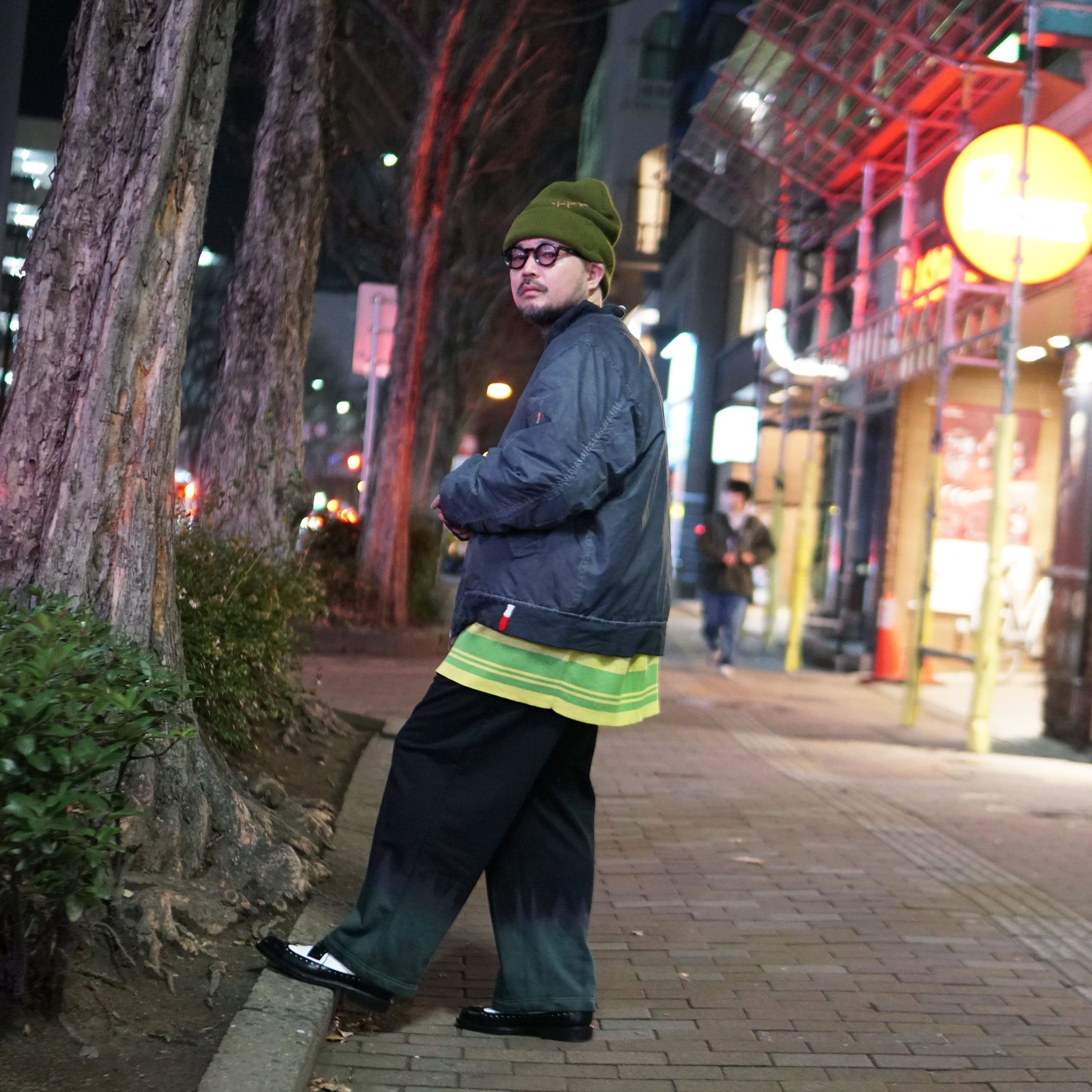 pw22kt02 | panda knit top | Color:grass-paddy | Size:2【PLATEAU STUDIO_プラトー スタジオ】