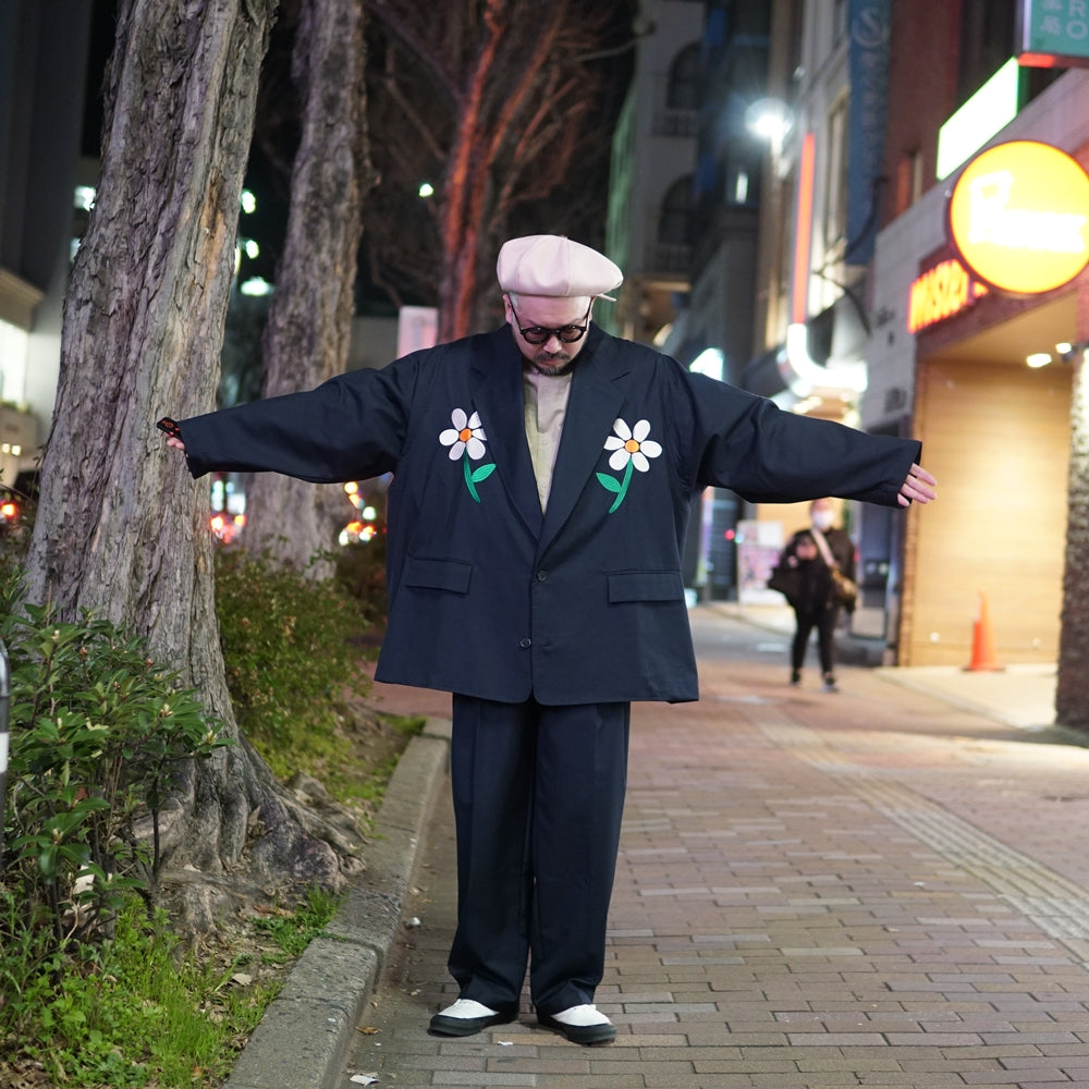 No:LL-JK01 | Name:Flower Embroidery Big Jacket | Color:Gray/Navy【EFILEVOL_エフィレボル】【archive】