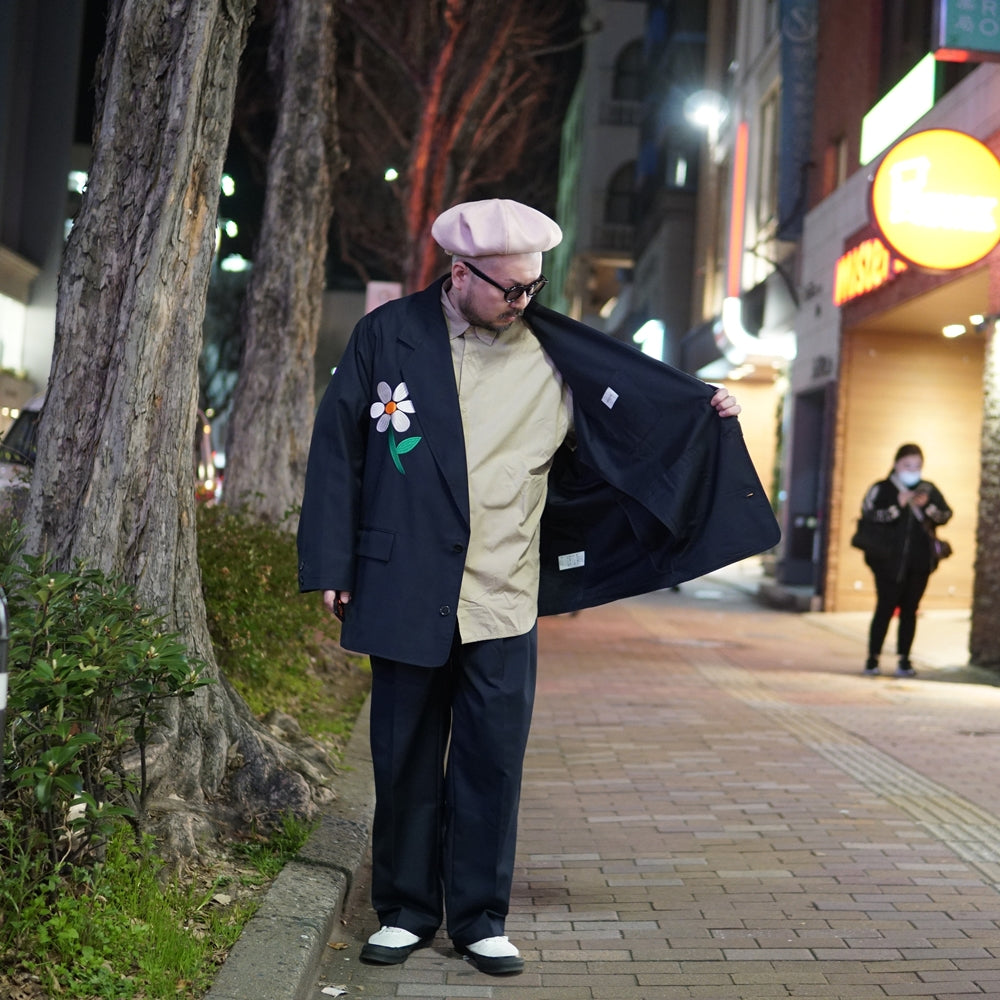 No:LL-JK01 | Name:Flower Embroidery Big Jacket | Color:Gray/Navy【EFILEVOL_エフィレボル】【archive】