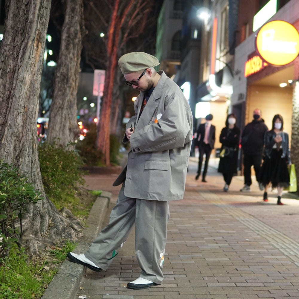 No:LL-JK01 | Name:Flower Embroidery Big Jacket | Color:Gray/Navy【EFILEVOL_エフィレボル】【archive】