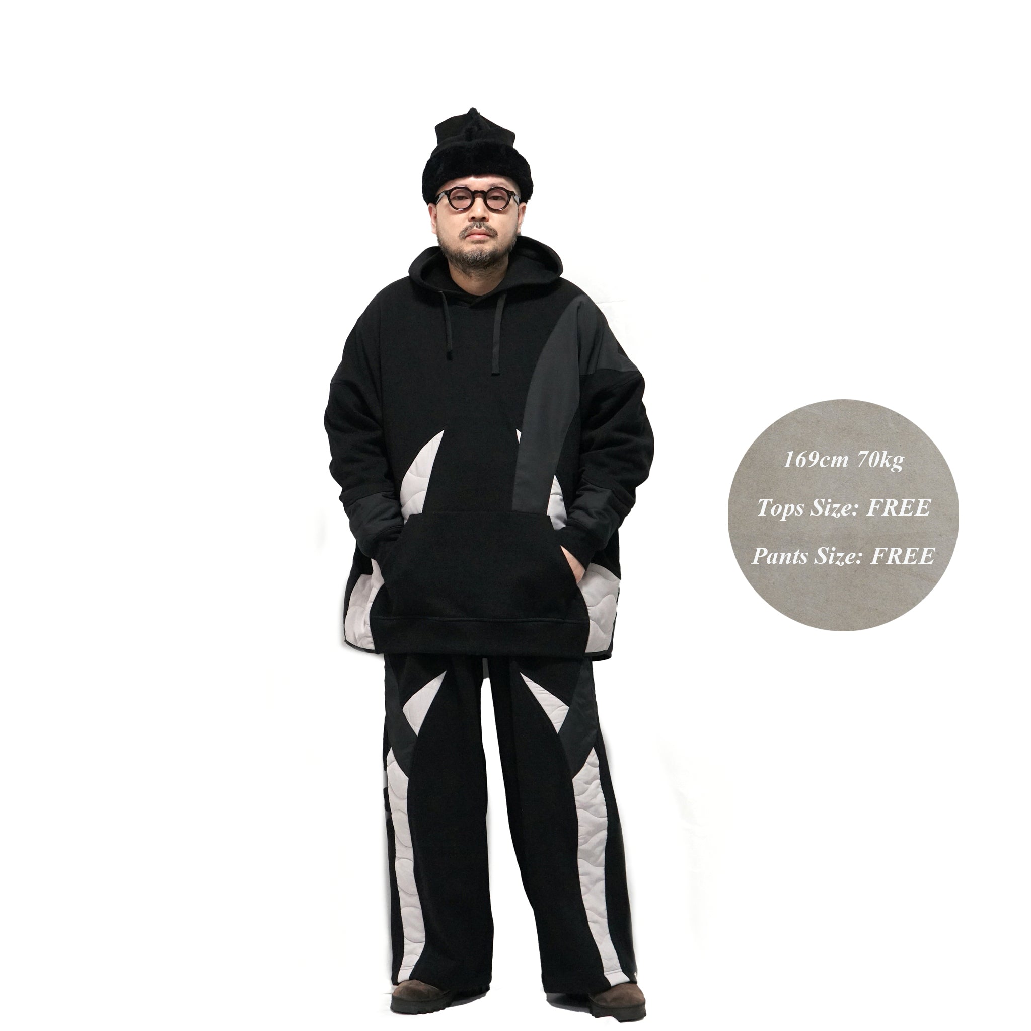 No:ACRS23-P01| Name: 2023 Collection Flower Mantis Collection French cotton heavy quilted cotton padded pants | Color:Black | Size:Free【(A)CRYPSIS®】【SEIVSON_セイヴソン】【archive】