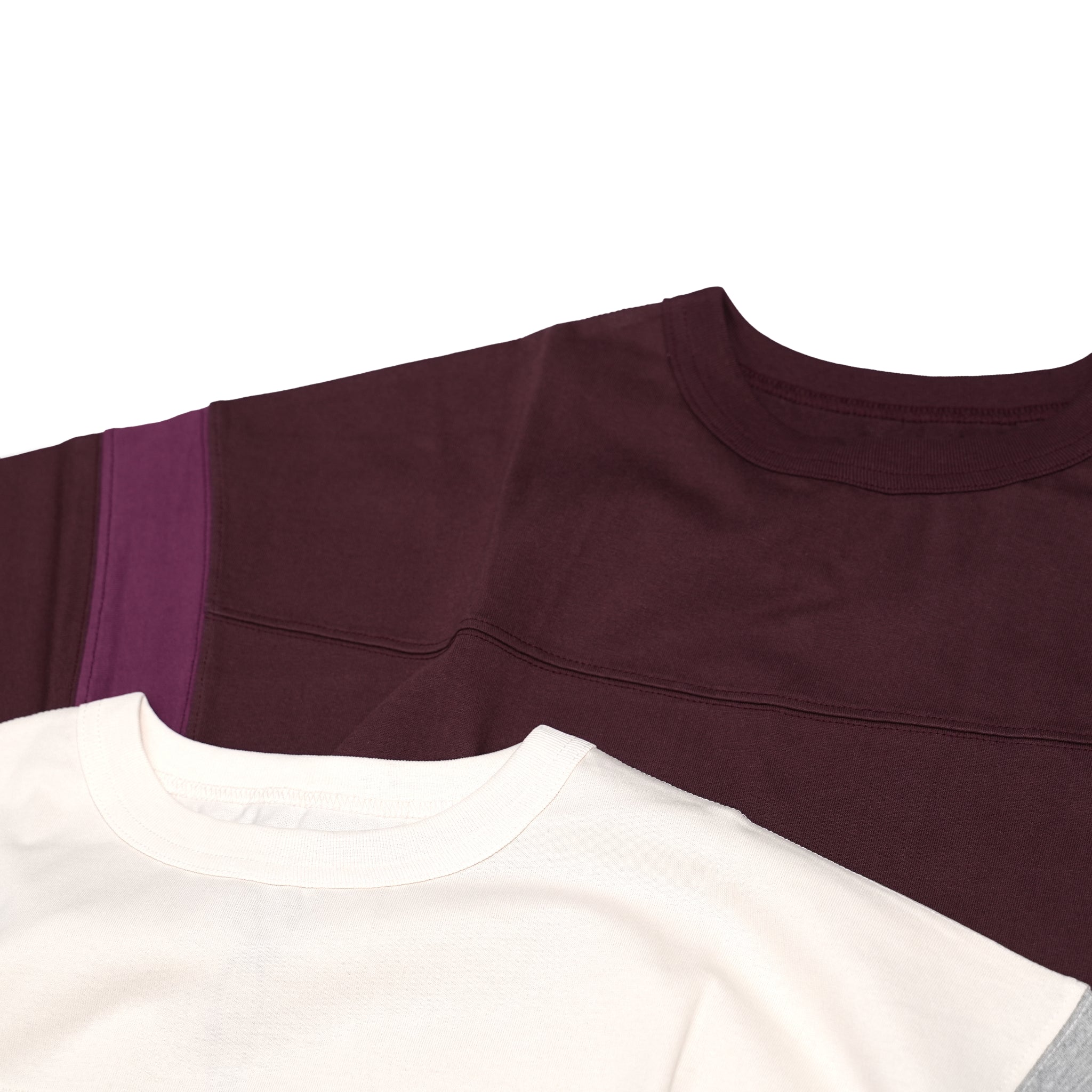 kl22scs116 | "BAIKAL" LINE SLEEVE TOP | Color:Burgundy/Ivory【KELEN MEN_ケレン】【FK】