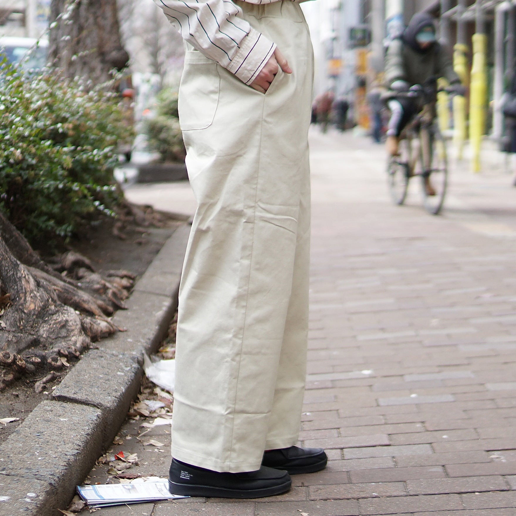 No:m-2210854 | Name:ストレッチパンツ | Color:Beige/Black【MODEM DESIGN_モデムデザイン】