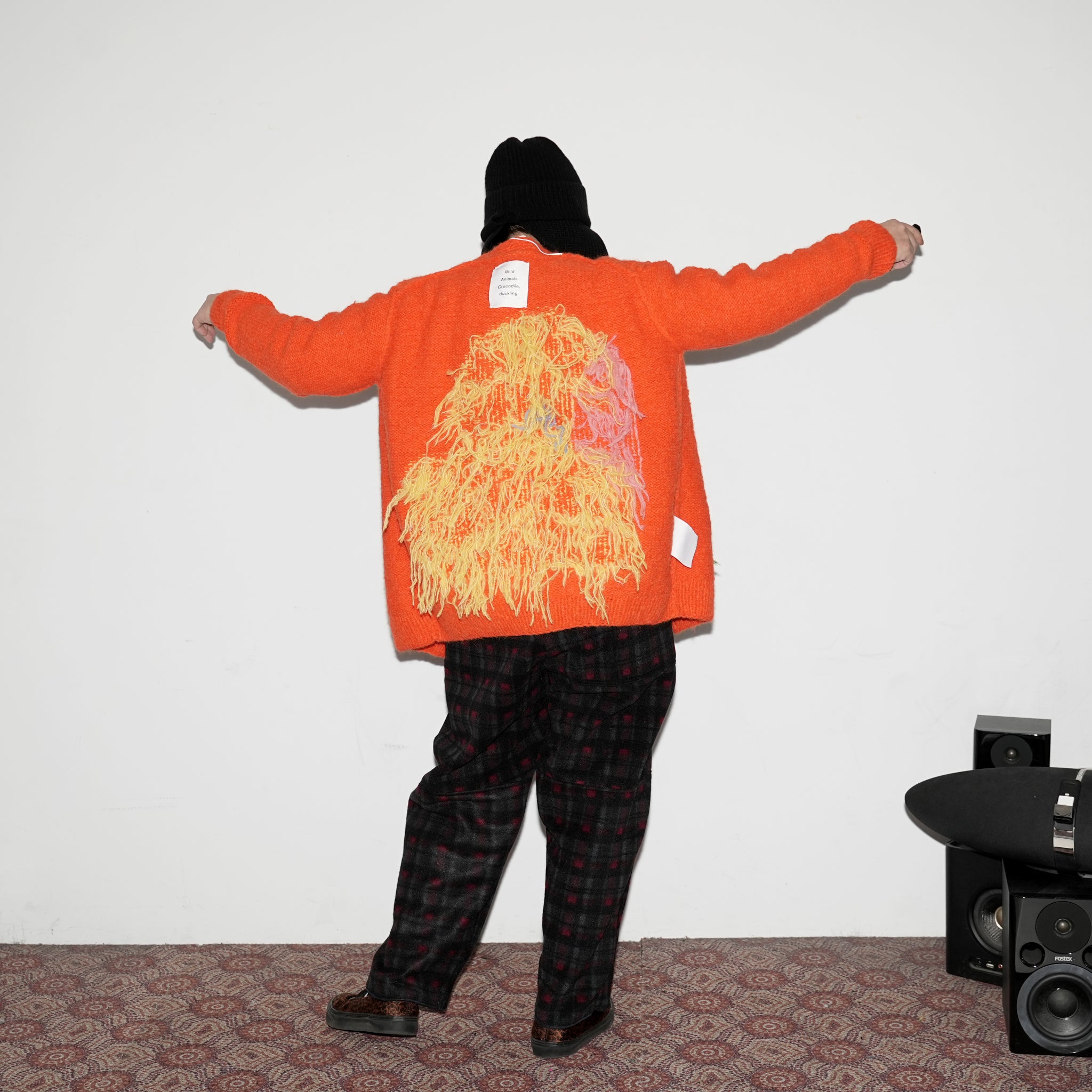 No:WA2-Cardigan-CD | Name:Crocodile Duckling | Type:Cardigan | Color:Coral【WILD ANIMALS_ワイルドアニマルズ】