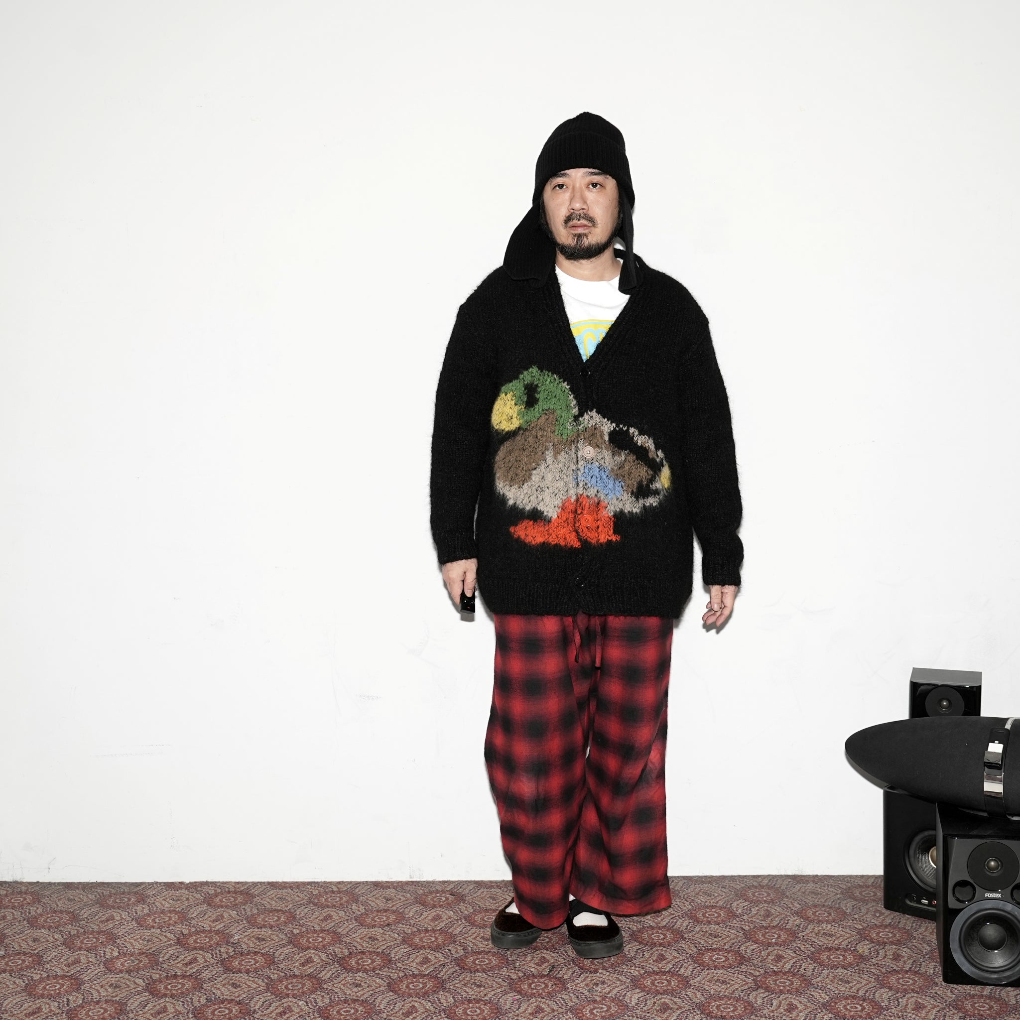 No:WA2-Cardigan-DP | Name:Duck Pigeon | Type:Cardigan | Color:Black【WILD ANIMALS_ワイルドアニマルズ】