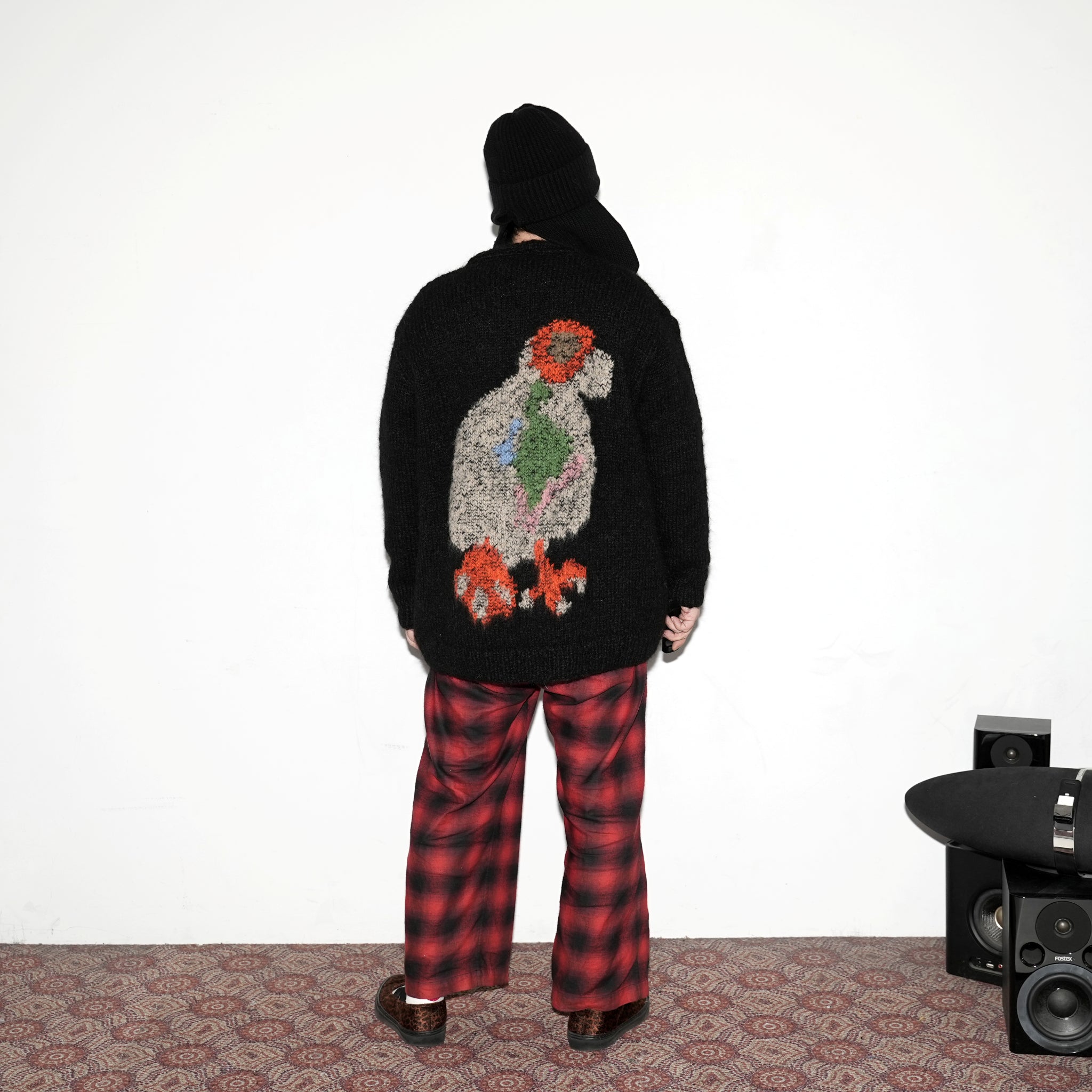 No:WA2-Cardigan-DP | Name:Duck Pigeon | Type:Cardigan | Color:Black【WILD ANIMALS_ワイルドアニマルズ】