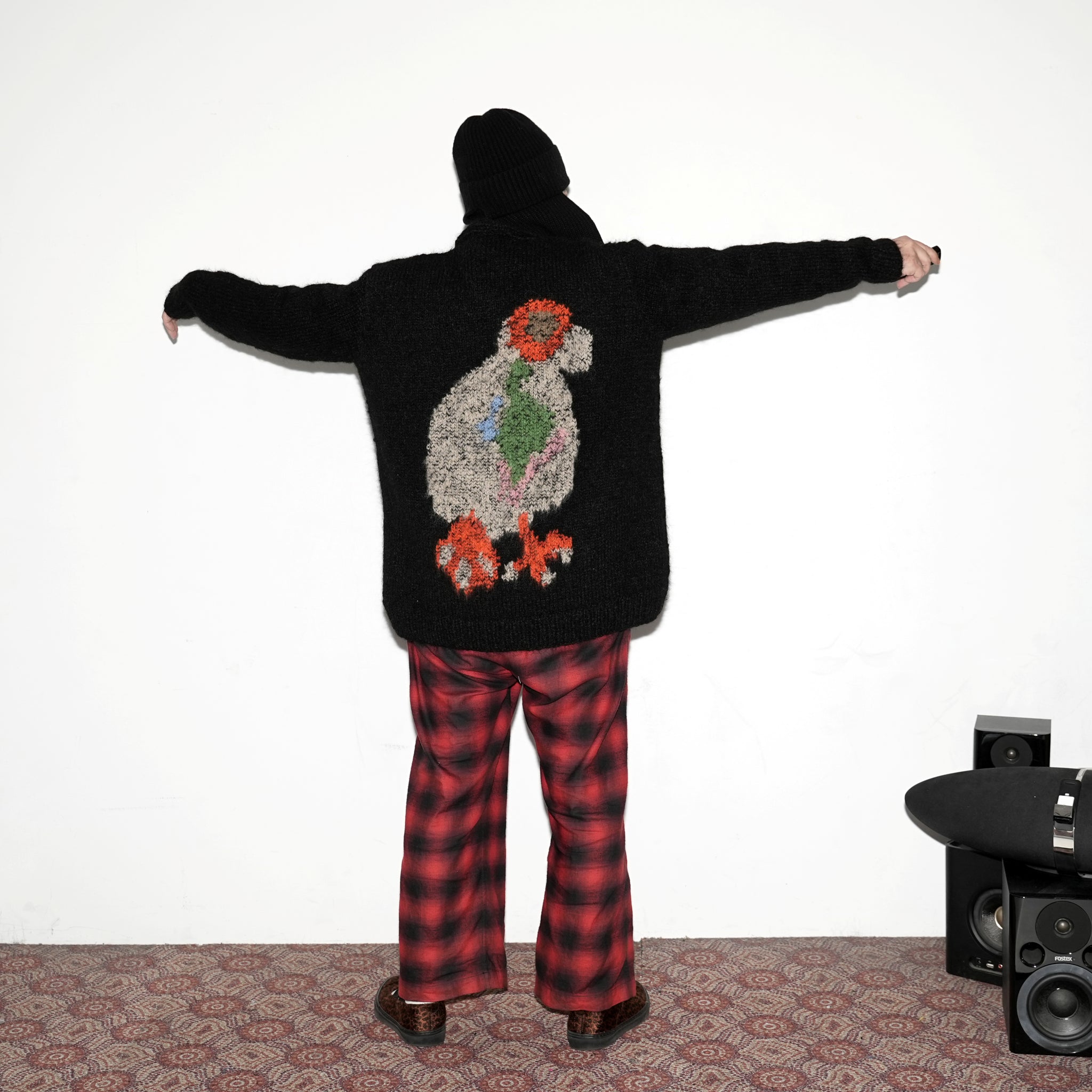 No:WA2-Cardigan-DP | Name:Duck Pigeon | Type:Cardigan | Color:Black【WILD ANIMALS_ワイルドアニマルズ】