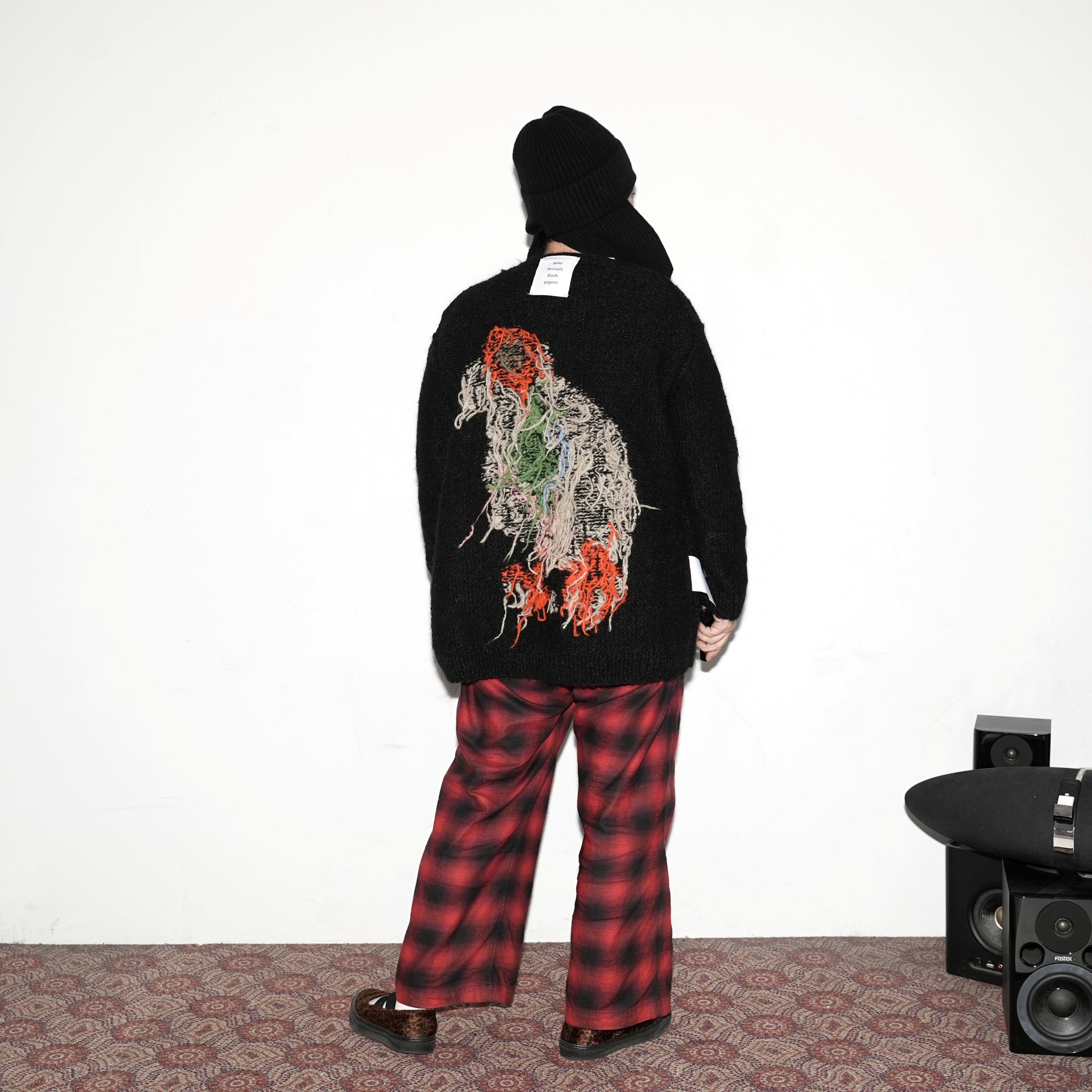 No:WA2-Cardigan-DP | Name:Duck Pigeon | Type:Cardigan | Color:Black【WILD ANIMALS_ワイルドアニマルズ】