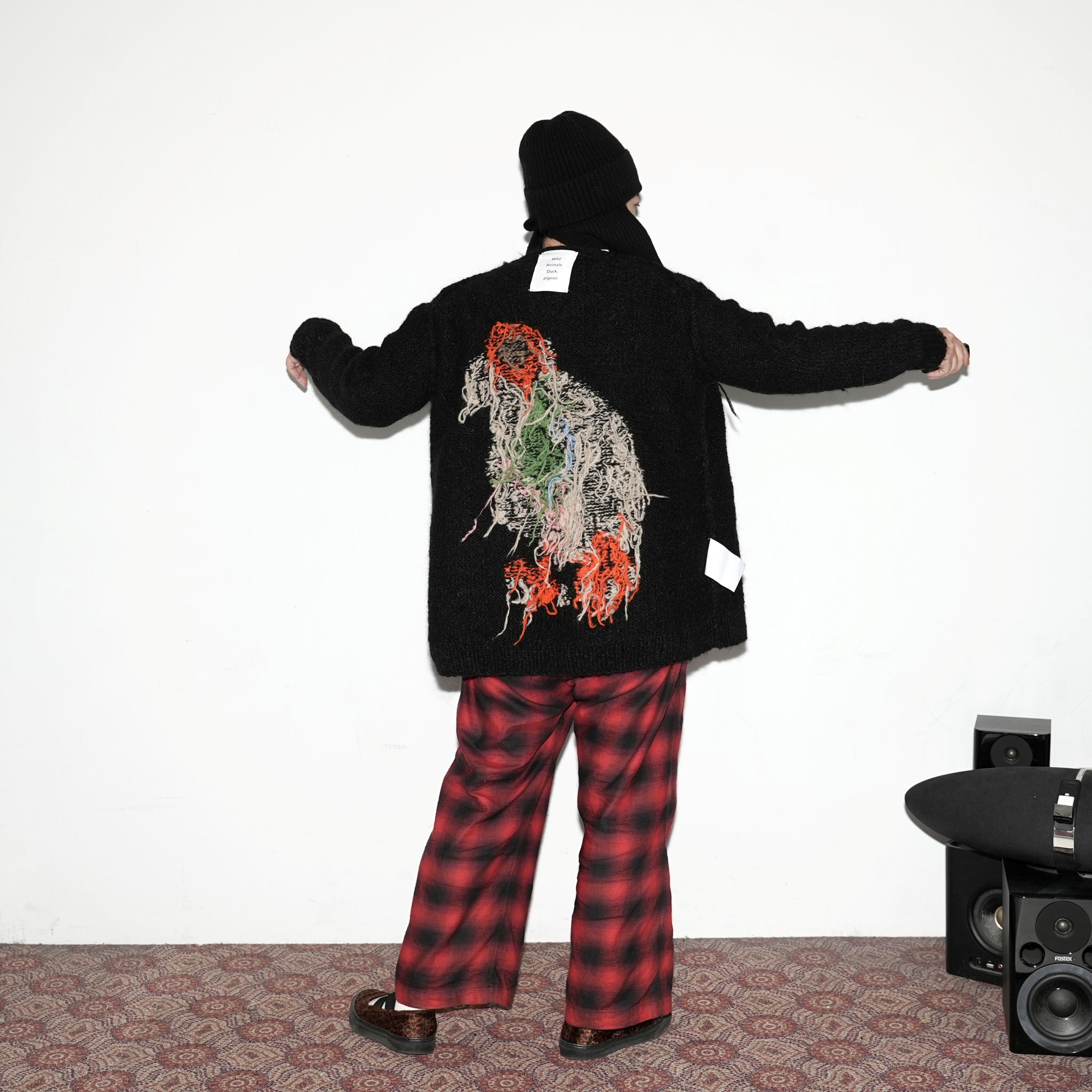 No:WA2-Cardigan-DP | Name:Duck Pigeon | Type:Cardigan | Color:Black【WILD ANIMALS_ワイルドアニマルズ】