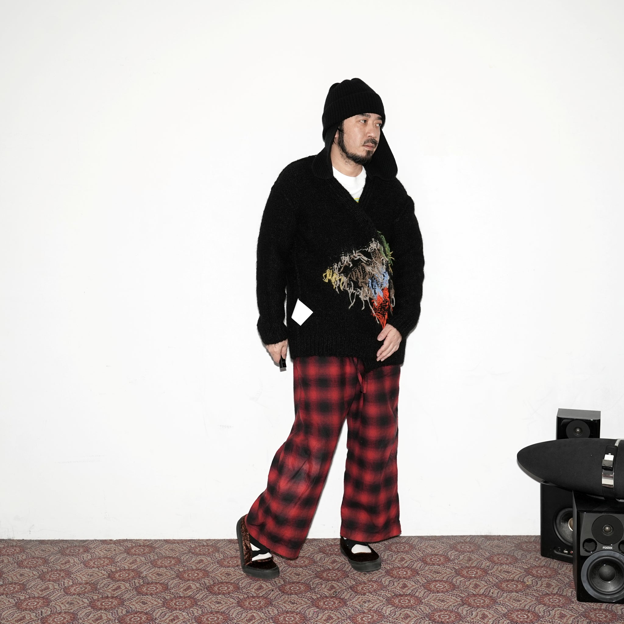No:WA2-Cardigan-DP | Name:Duck Pigeon | Type:Cardigan | Color:Black【WILD ANIMALS_ワイルドアニマルズ】
