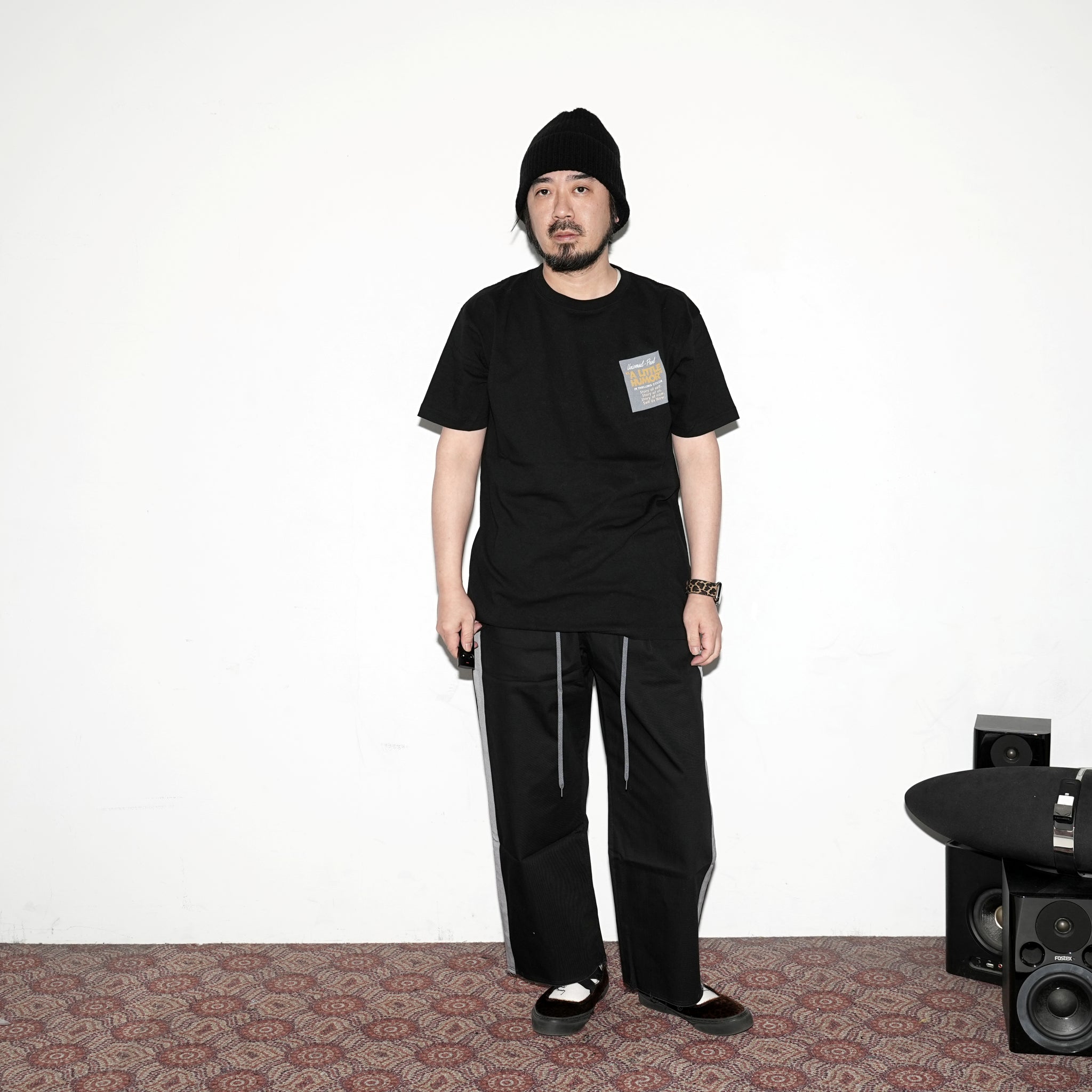 No:kl18spt18 | Name:"DELACROIX" SIDE LINE SKATER PANTS | Color:Beige/Black【KELEN MEN_ケレン】【FK】