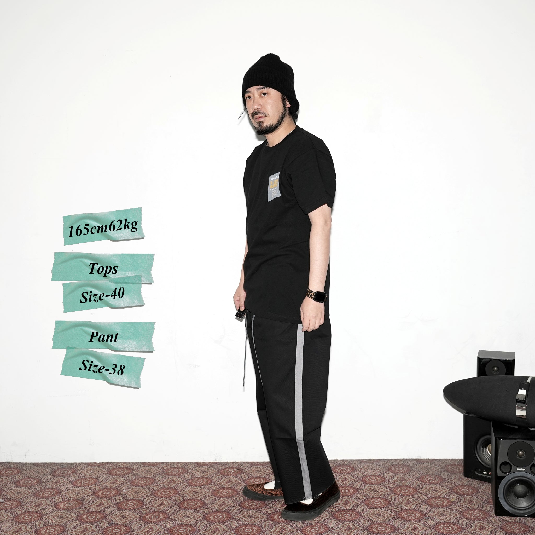 No:kl18spt18 | Name:"DELACROIX" SIDE LINE SKATER PANTS | Color:Beige/Black【KELEN MEN_ケレン】【FK】