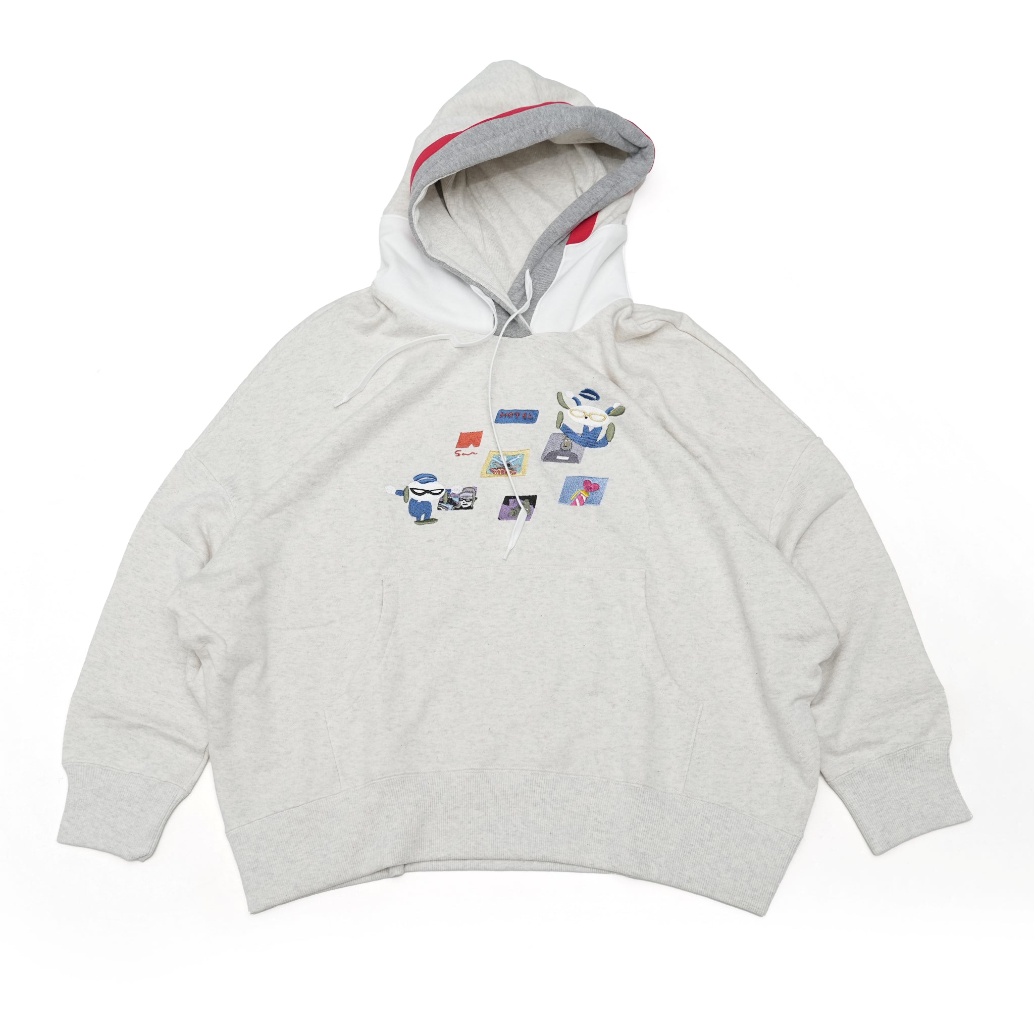 No:bsdodd-03_a | Name:City Scenery Embroidery Hoodie | Color:Oat Meal【BEDSIDEDRAMA_ベッドサイドドラマ】【archive】